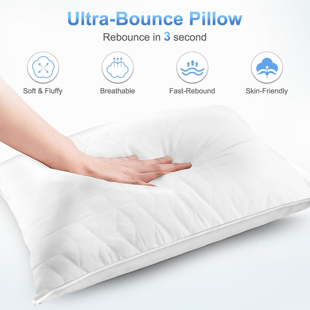 Hotel Collection Bed Pillows for Sleeping 2 pack, King Size Cooling Pillows Hotel Quality with Premium Soft Down Alternative Fill for ... - Ergonomic Memory Foam Pillow for Neck Pain Support Detail