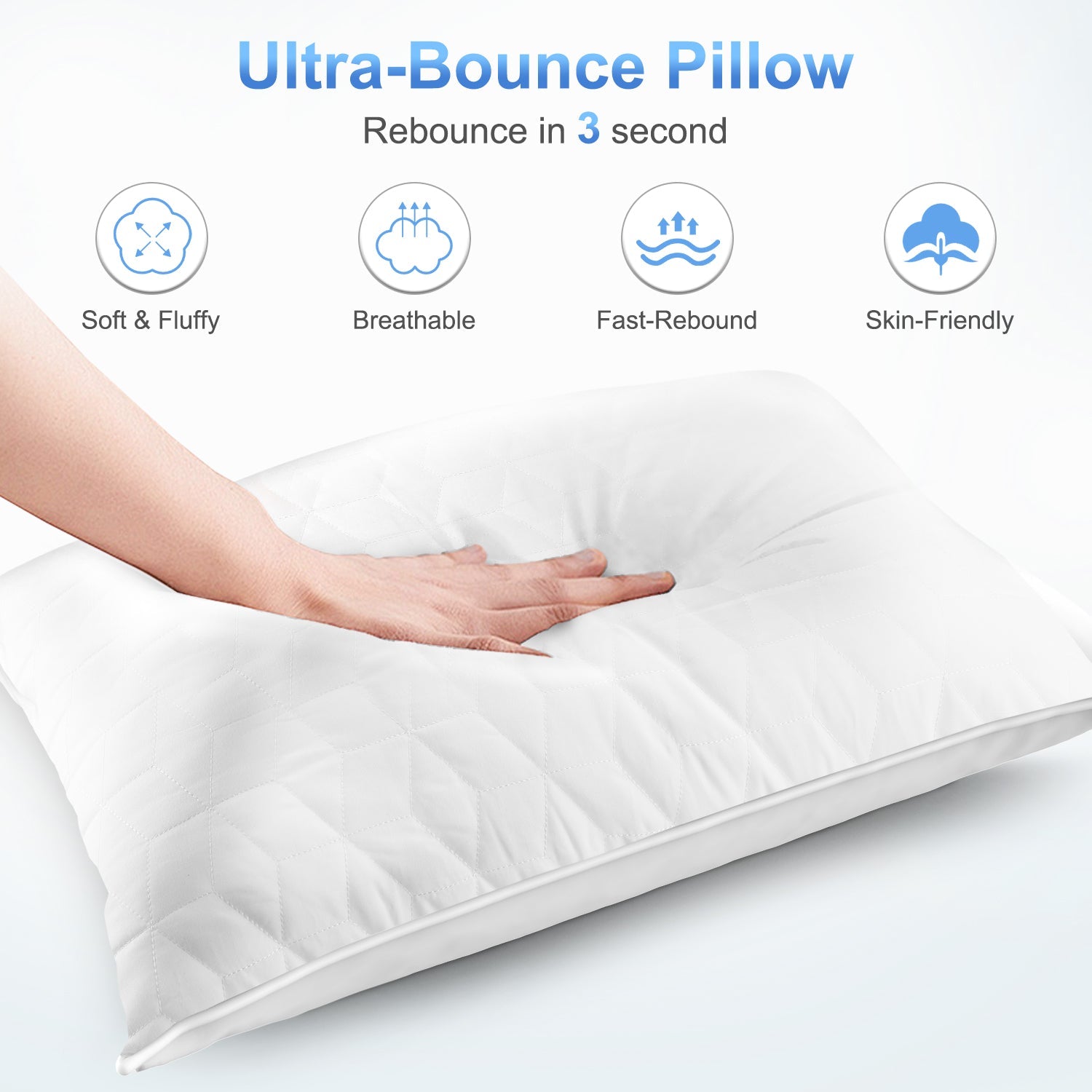 Hotel Collection Bed Pillows for Sleeping 2 pack, King Size Cooling Pillows Hotel Quality with Premium Soft Down Alternative Fill for ... - Ergonomic Memory Foam Pillow for Neck Pain Support Detail