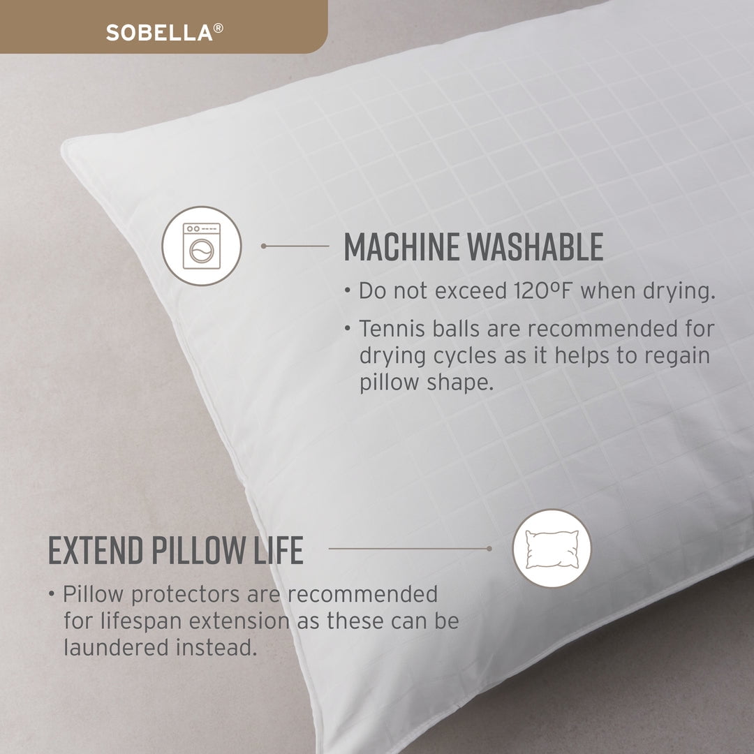 Decorative Plump So Queen Size Bed Pillow | Side Sleeper Pillow for Adults | , 100% Cotton Case | Soft, Machine Washable Hotel Quality... - Hotel Quality Plush Sleeping Pillows Detail