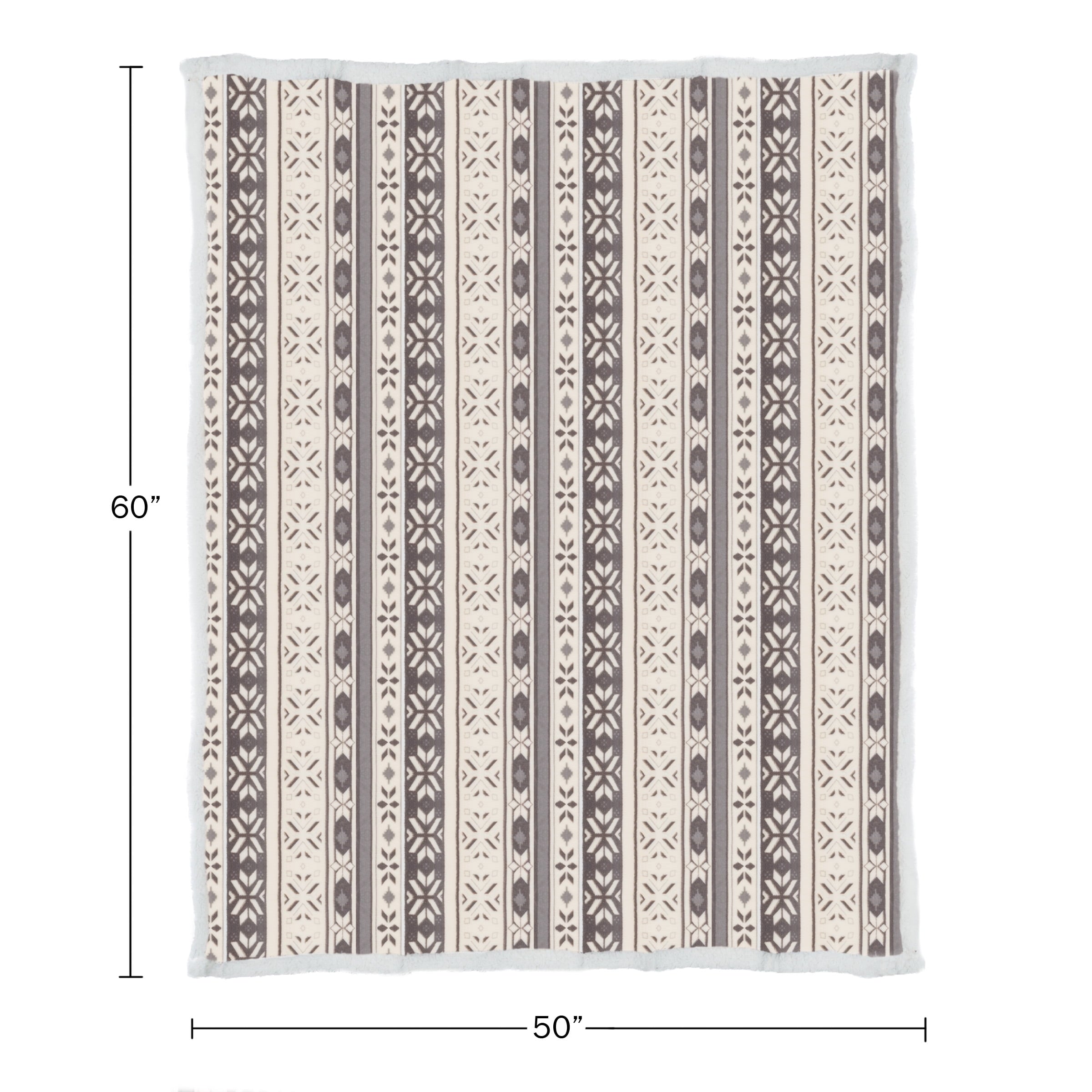 Lightweight Warm 50x60-Inch Machine Washable Fleece Blanket with Snowflakes - Luxury Knitted Decorative Throw Blanket with Fringes Detail