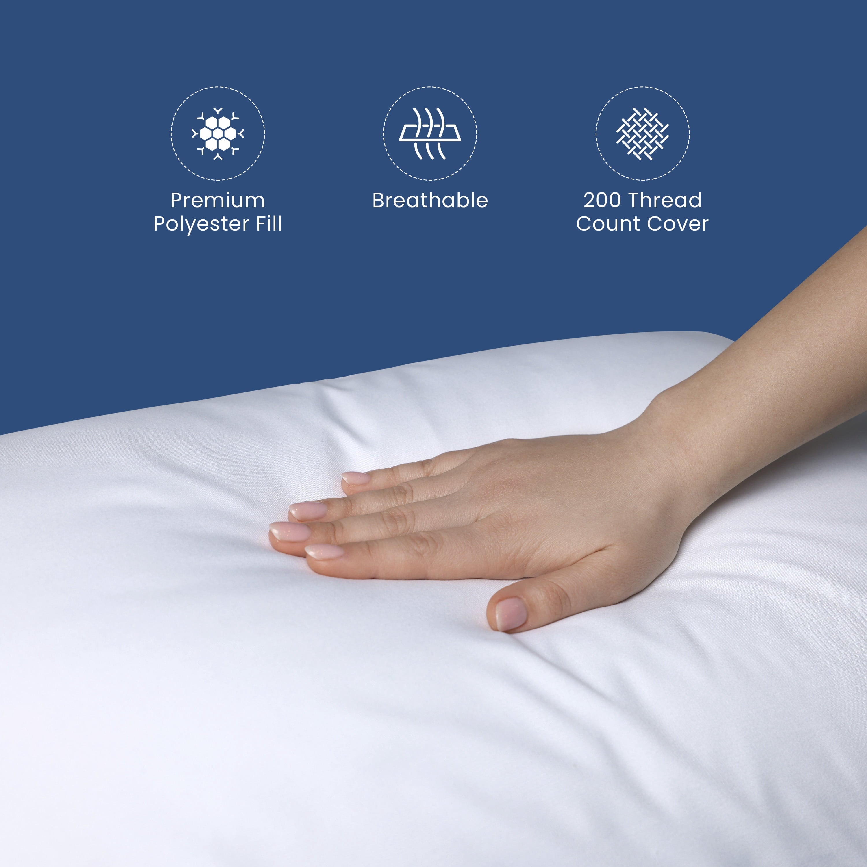 Fluffy Shredded Down Alternative White Euro Pillow Insert 26x26 – Soft & Durable - Hotel Quality Plush Sleeping Pillows Detail