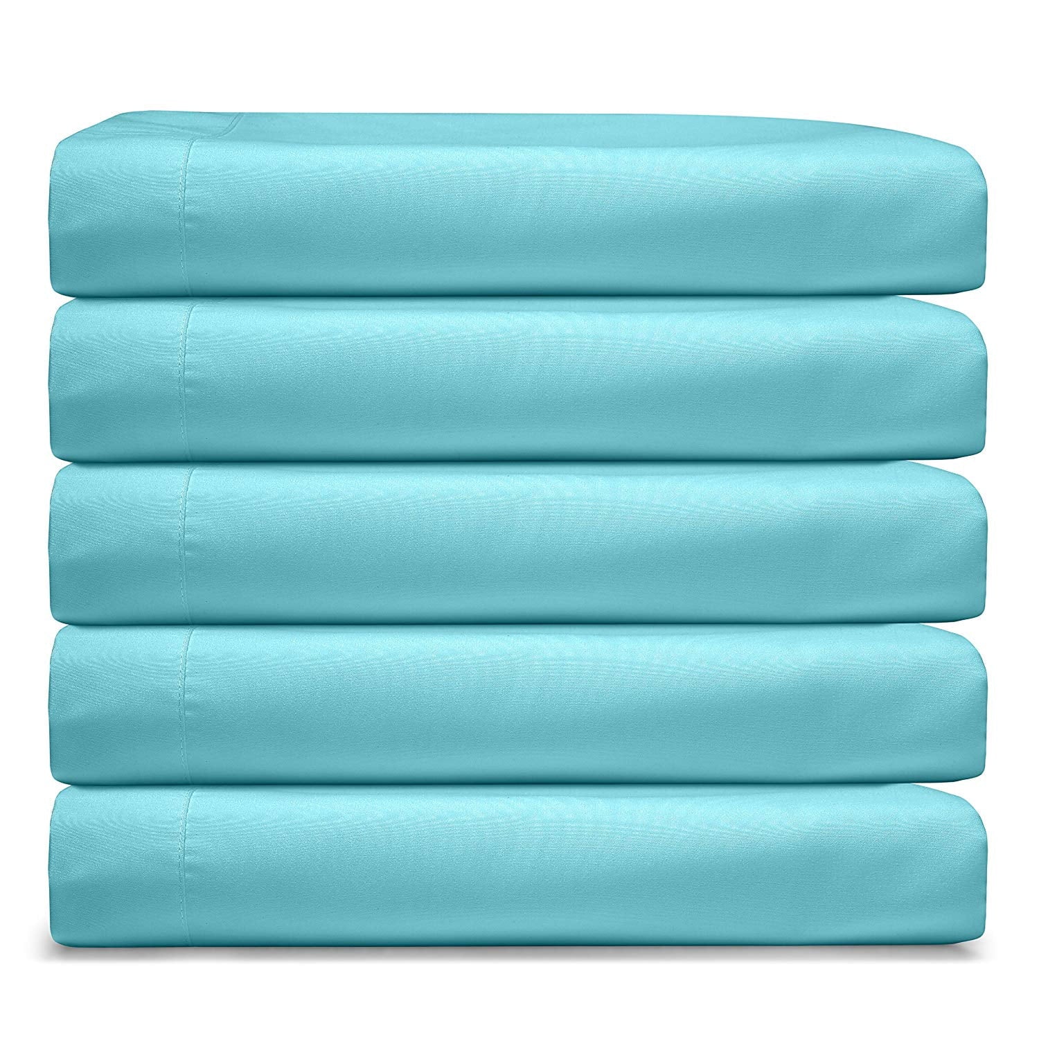 Wrinkle-Resistant RV/Short Queen 6-Piece Bed Set for Campers - Deep Pocket Fitted Sheet Luxury Soft Microfiber, Teal - Luxury Bed Sheet Set with Deep Pockets Detail