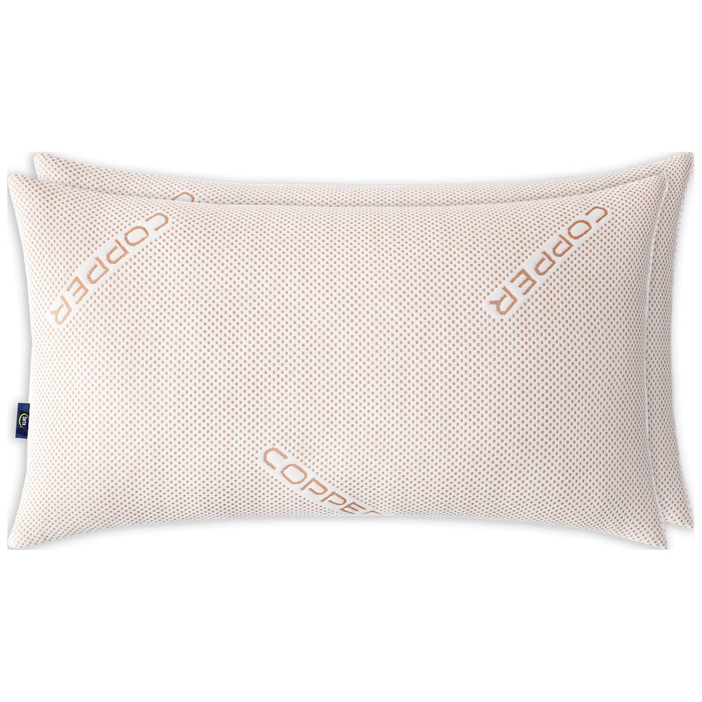 Orthopedic Support Copperloft King Bed Pillow, 2 Pack, Hypoallergenic - Decorative Throw Pillow Cushion for Sofa & Bed Detail