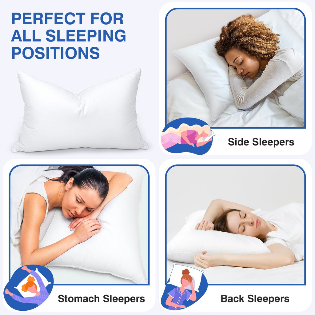Orthopedic Support Pillows and Bed Pillows Queen Size for Sleeping,With 2 Set of Soft Cotton Cover- Pack of 2 - Decorative Throw Pillow Cushion for Sofa & Bed Detail