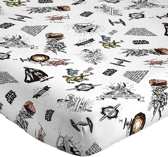 Ultra-Soft T-Shirt Comic 3 Piece Twin Size Bed Sheets Set - Disney Space Theme Bedding - Luxury Bed Sheet Set with Deep Pockets Detail