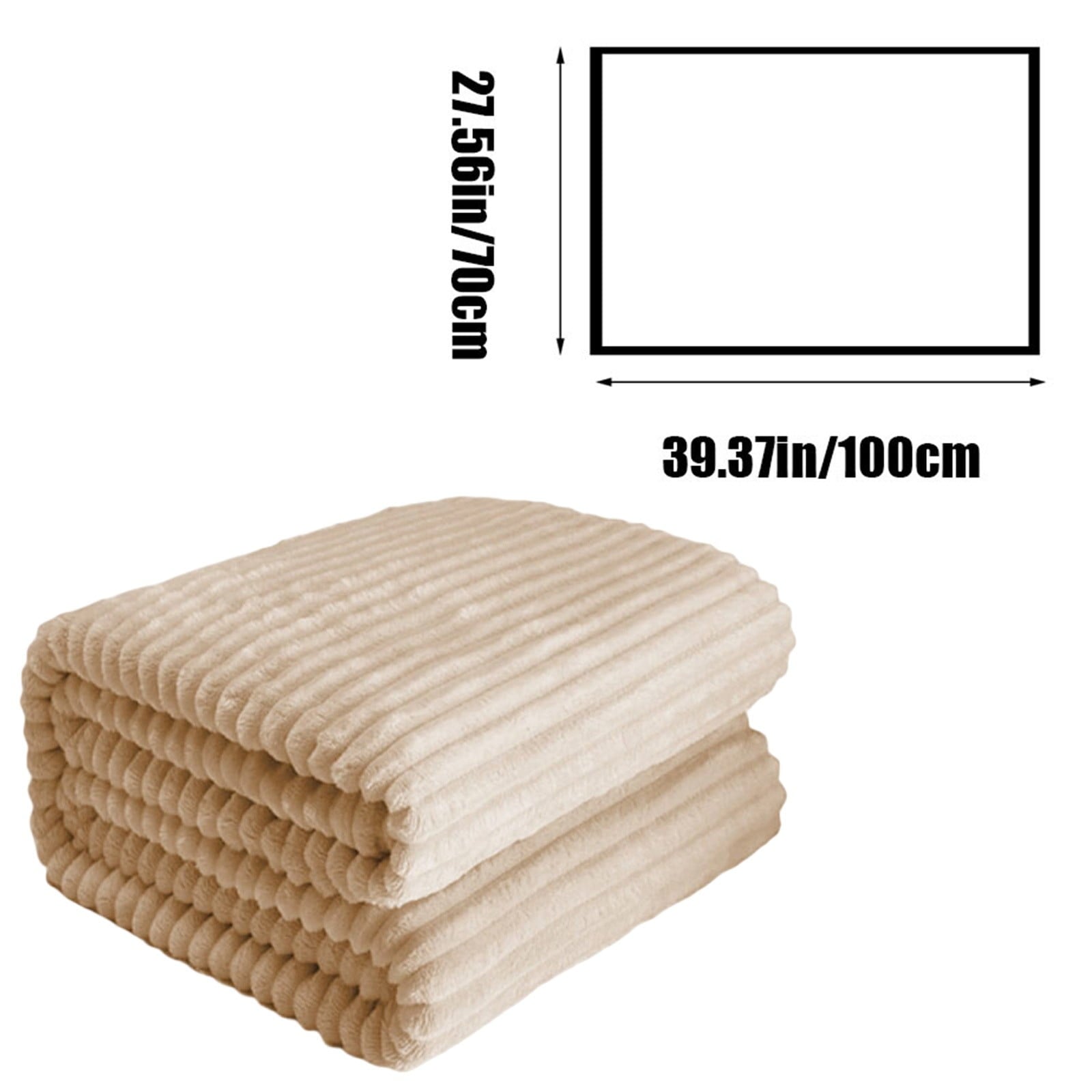 Reversible Sherpa Extra Large Throw Blanket for Couch Home Office Hotel 100% Cotton Super Soft Blanket for Adult 47"x70" Khaki - Super Soft Reversible Sherpa Flannel Blanket Detail
