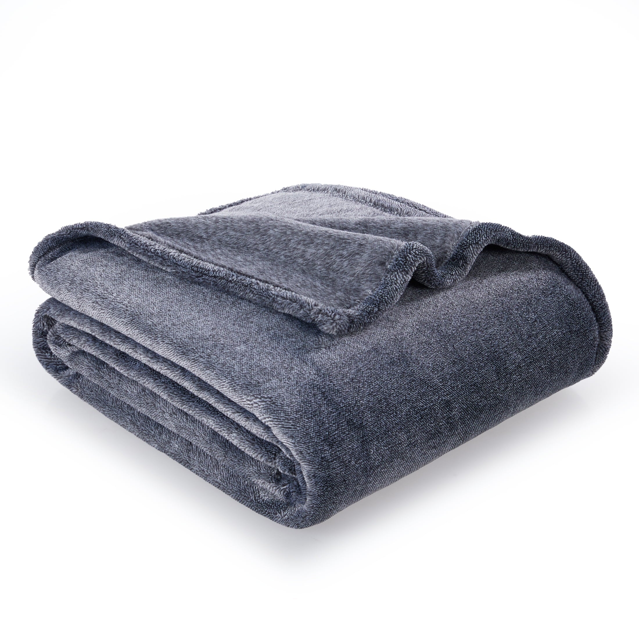 Lightweight Warm Plush Heathered Soft Oversized Throw Blanket, Gray - Cozy Fleece Throw Blanket for Couch & Bed Detail