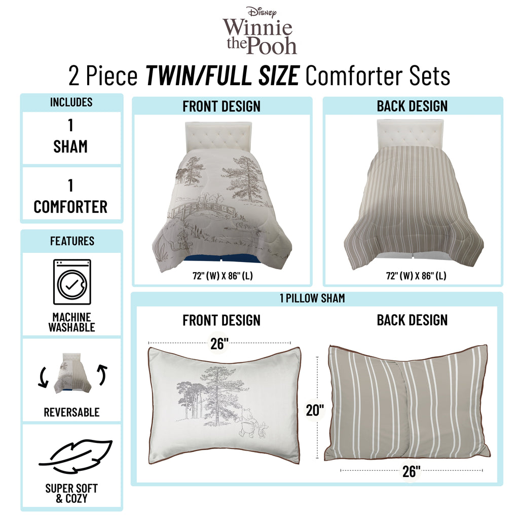 Fluffy Down Alternative Kids 2 Piece Khaki Comforter and Sham Bedding Set, Twin/Full - Cloud-Like Soft Lightweight Bed Comforter Detail