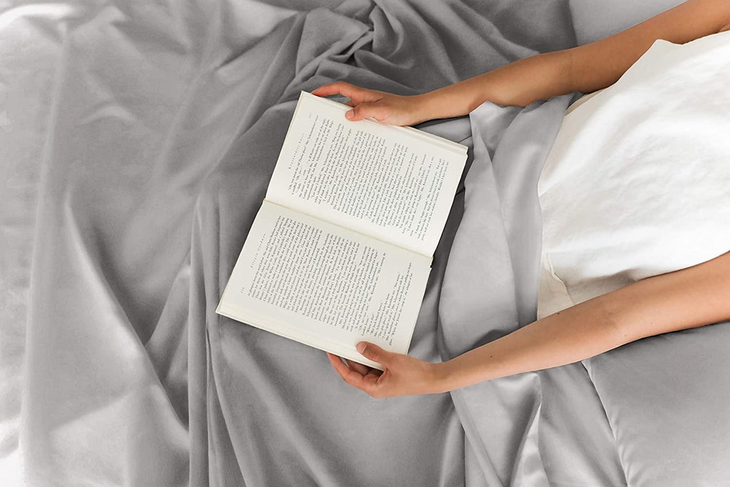 Ultra-Soft 4-Piece 400 Thread Count Cotton Sheet Set - King Size 100% Cotton Sateen Bed Sheets Fits 18"-24" Mattresse... - Cooling Hotel Quality Bedding Sheets and Pillowcases Detail