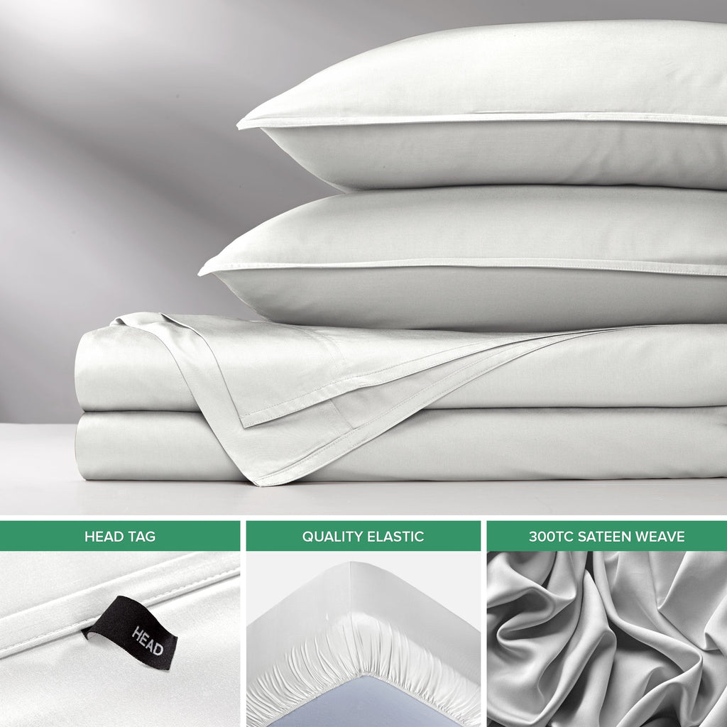 Breathable Luxury Sheets King Size Bed Sheet 4 Piece Set, Genuine 100% Organic Bamboo Viscose, Luxuriously Soft & Cooling, Double Stitc... - Cooling Hotel Quality Bedding Sheets and Pillowcases Detail