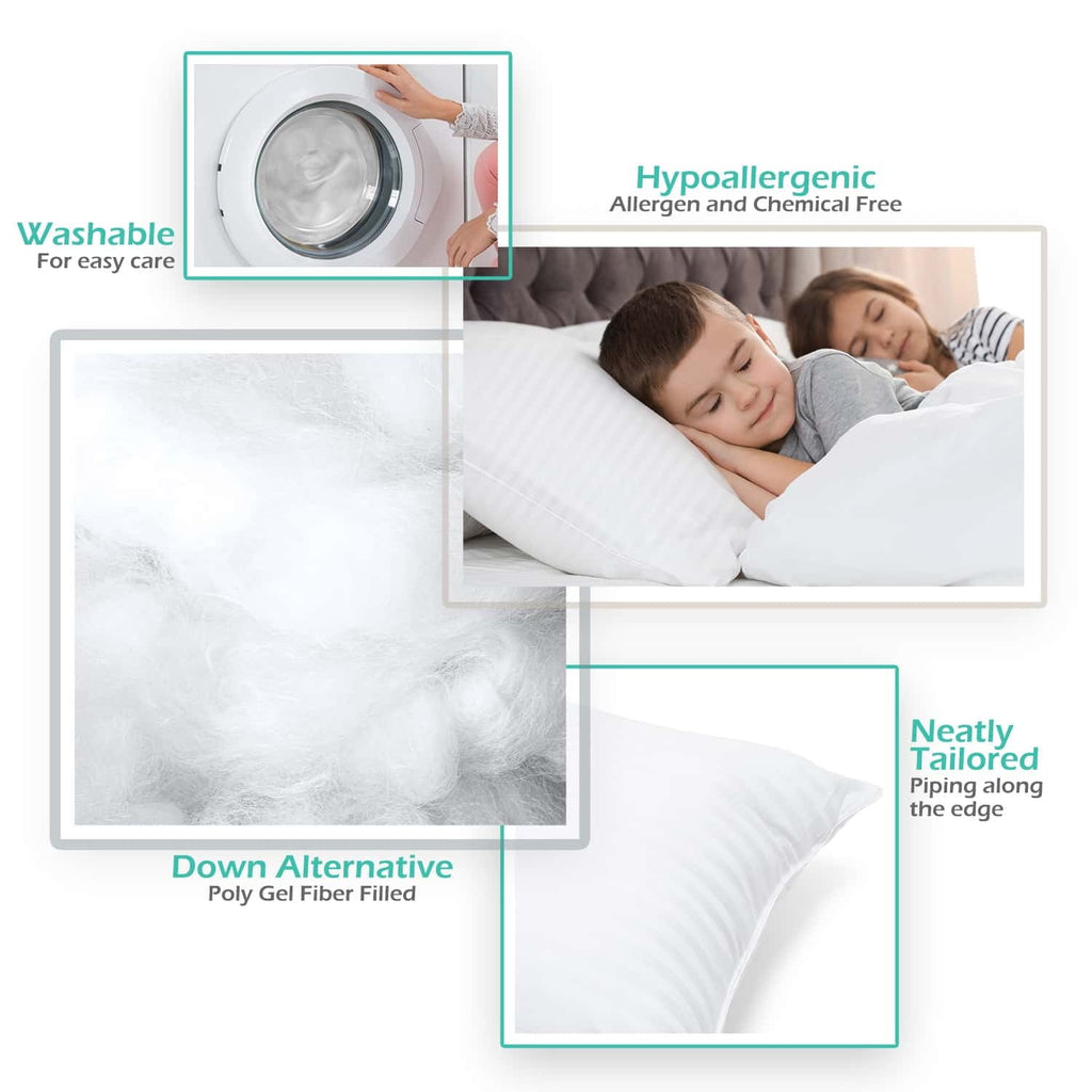 Orthopedic Support Down Alternative Pillow, Stanard/Queen Pillows for Bed, Soft Supportive Hotel Quality Pillows - Orthopedic Shredded Foam Bed Pillow Set Detail