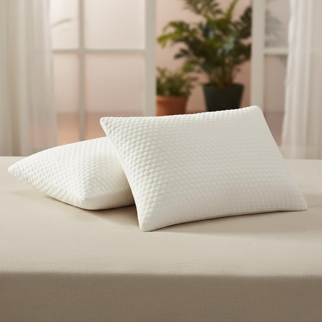 Fluffy Shredded Queen Size Latex Pillow (2 Pack) Shredded Natural Latex Cooling Bed Pillows for Side & Back Sleepers, Medium Firm Sup... - Orthopedic Shredded Foam Bed Pillow Set Detail