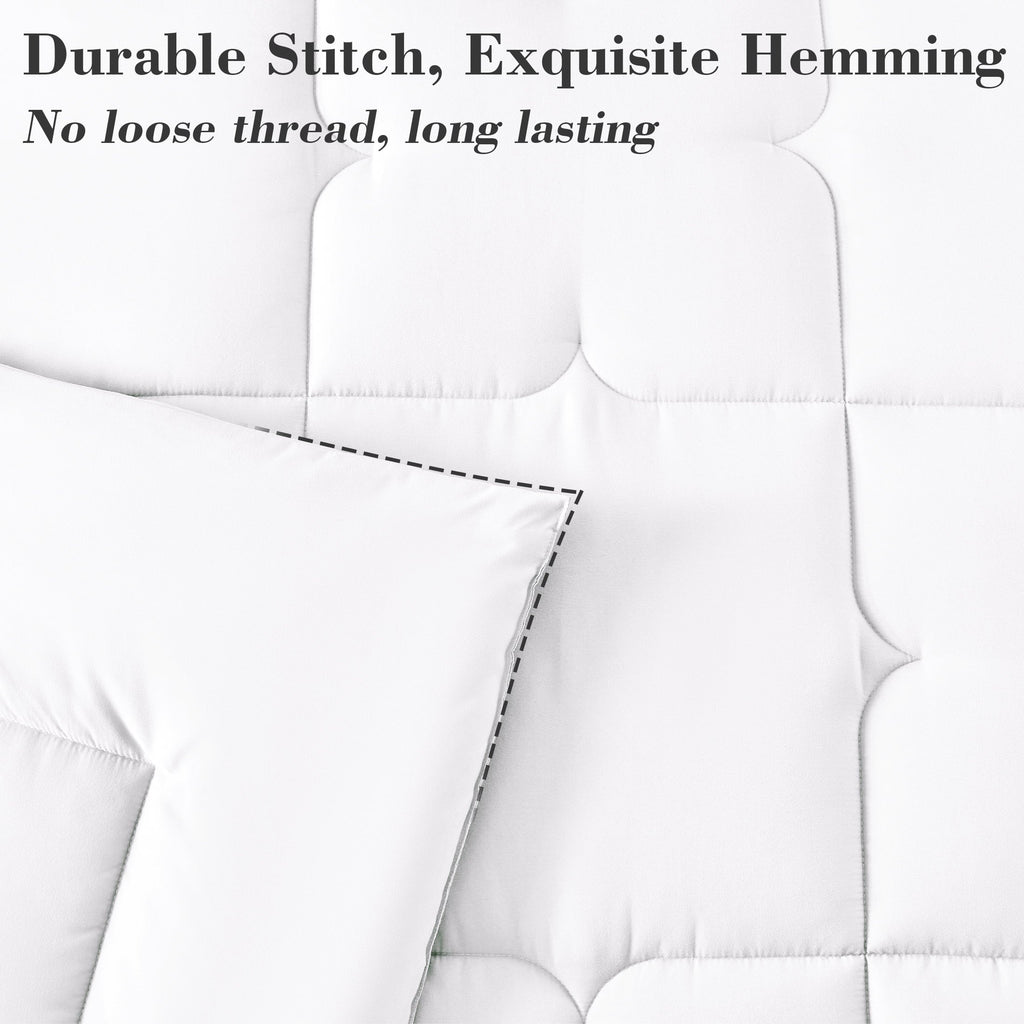 Luxurious Quilted 3-Piece Queen Comforter Set - All-Season Down Alternative Bedding Bundle with 2 Pillow Shams, Premium Soft Bedding Se... - Luxurious Quilted Duvet Cover Set Detail