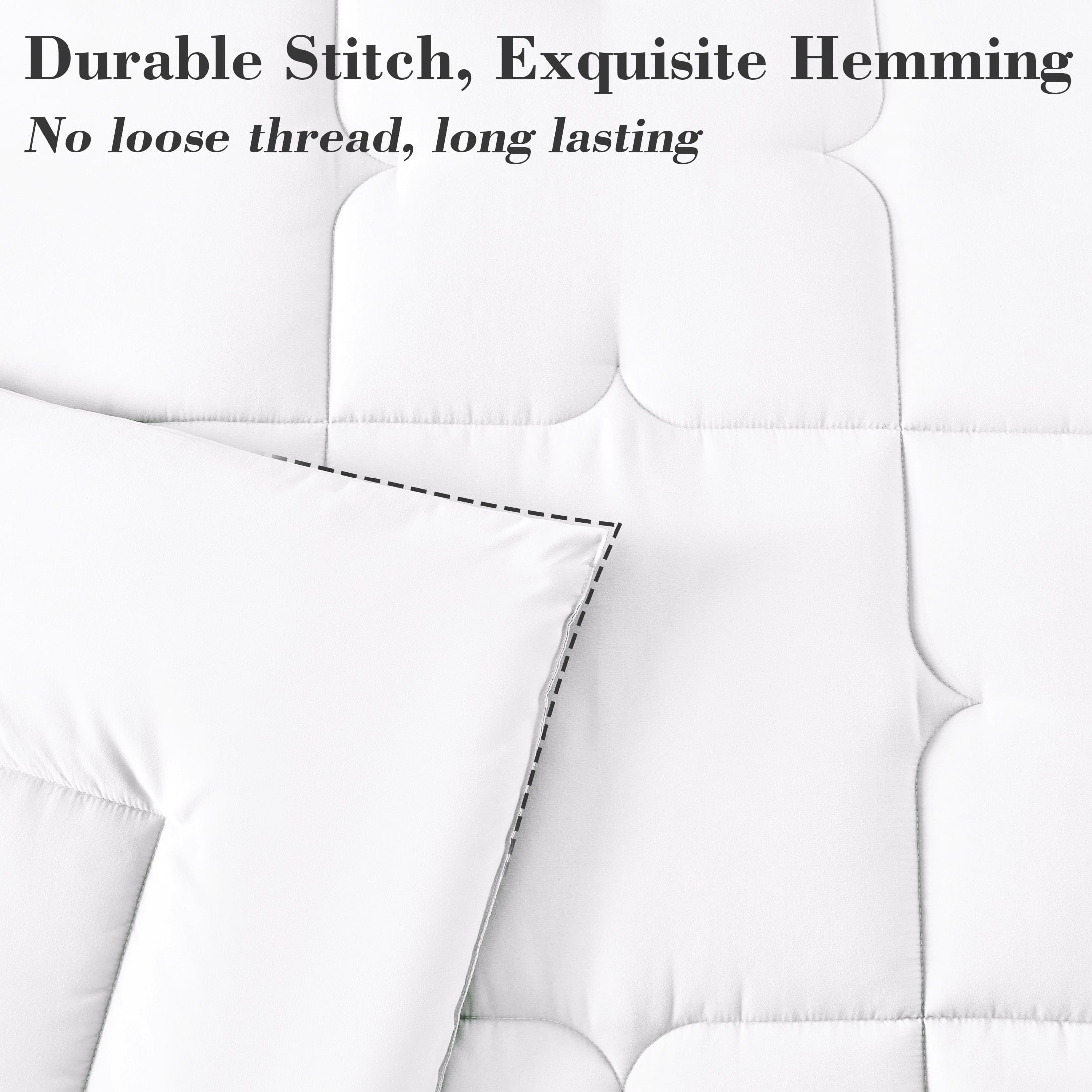 Luxurious Quilted 3-Piece Queen Comforter Set - All-Season Down Alternative Bedding Bundle with 2 Pillow Shams, Premium Soft Bedding Se... - Luxurious Quilted Duvet Cover Set Detail