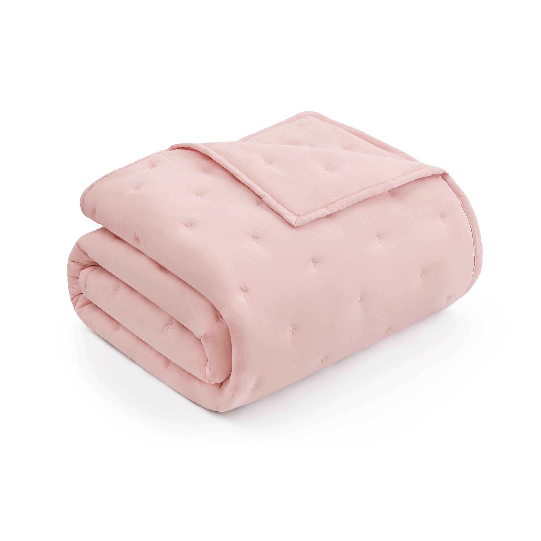 Heavyweight Warmth Full/Queen Comforter Set, Super Soft & Embroidered, 3-Piece, Pink - Cloud-Like Soft Lightweight Bed Comforter Detail