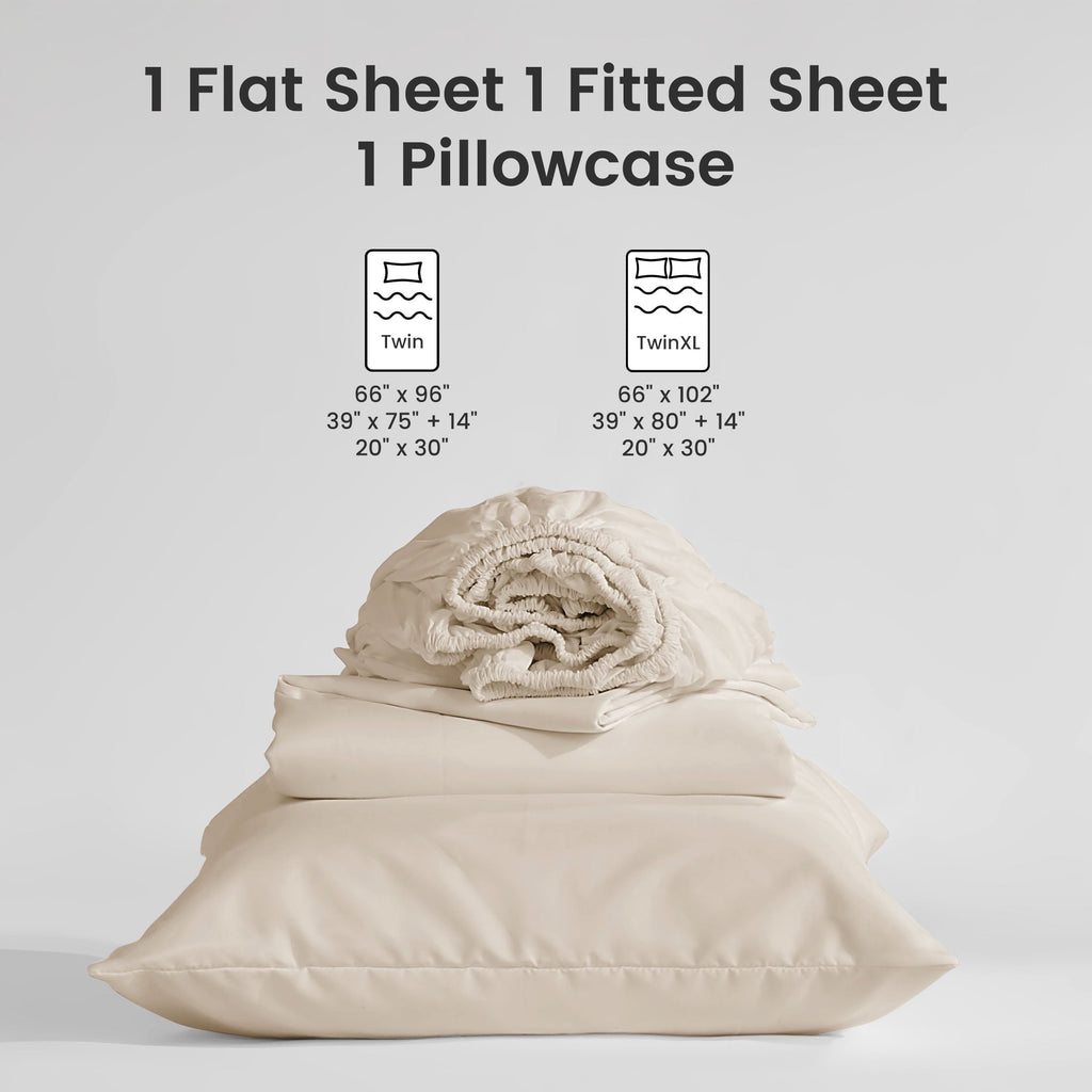 Ultra-Soft Bed Sheet Sets,Ultra Soft Breathable Luxury 4 Piece, (Beige, Queen) - Luxury Bed Sheet Set with Deep Pockets Detail