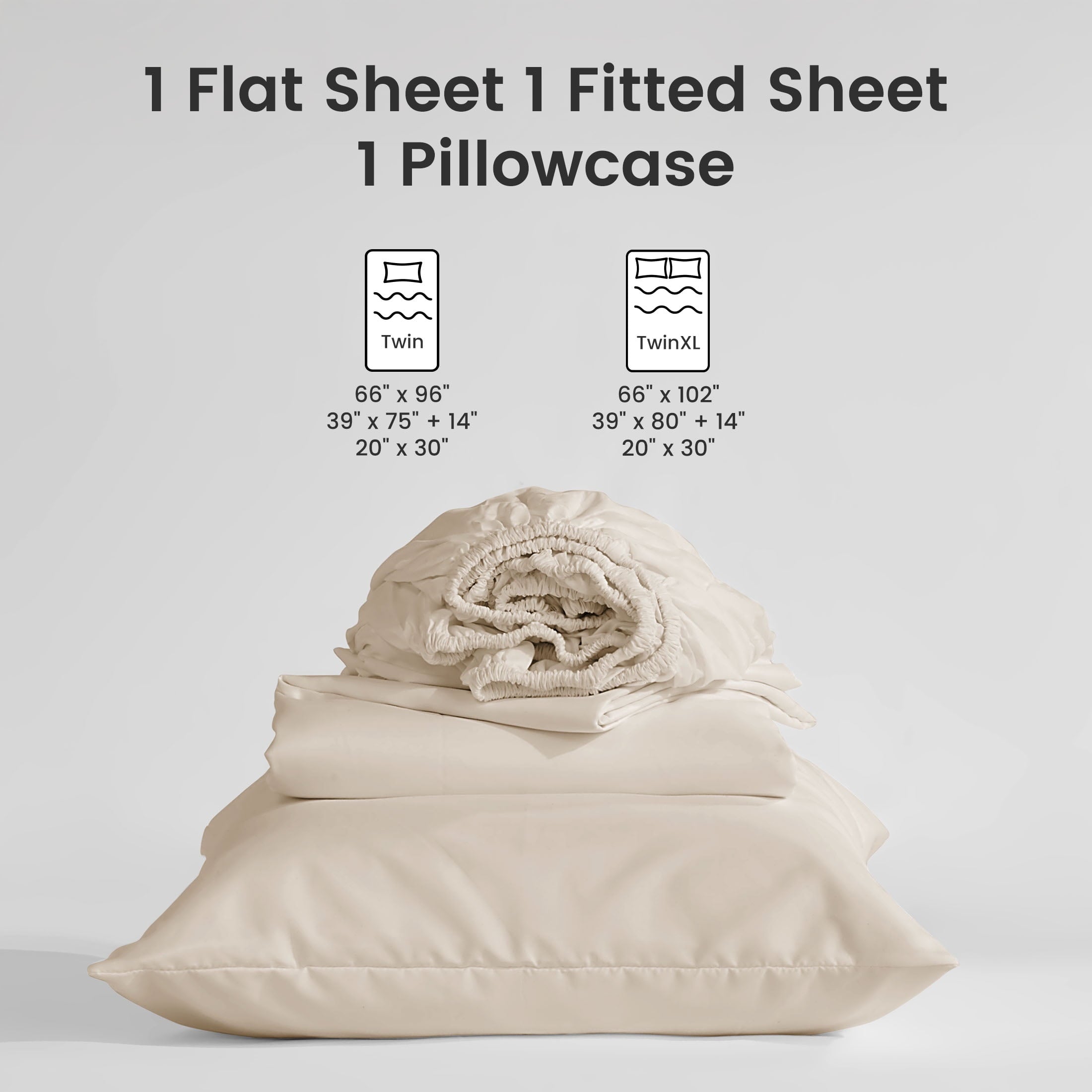 Ultra-Soft Bed Sheet Sets,Ultra Soft Breathable Luxury 4 Piece, (Beige, Queen) - Luxury Bed Sheet Set with Deep Pockets Detail