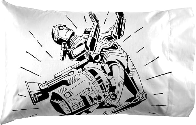 Ultra-Soft T-Shirt Comic 3 Piece Twin Size Bed Sheets Set - Disney Space Theme Bedding - Luxury Bed Sheet Set with Deep Pockets Detail