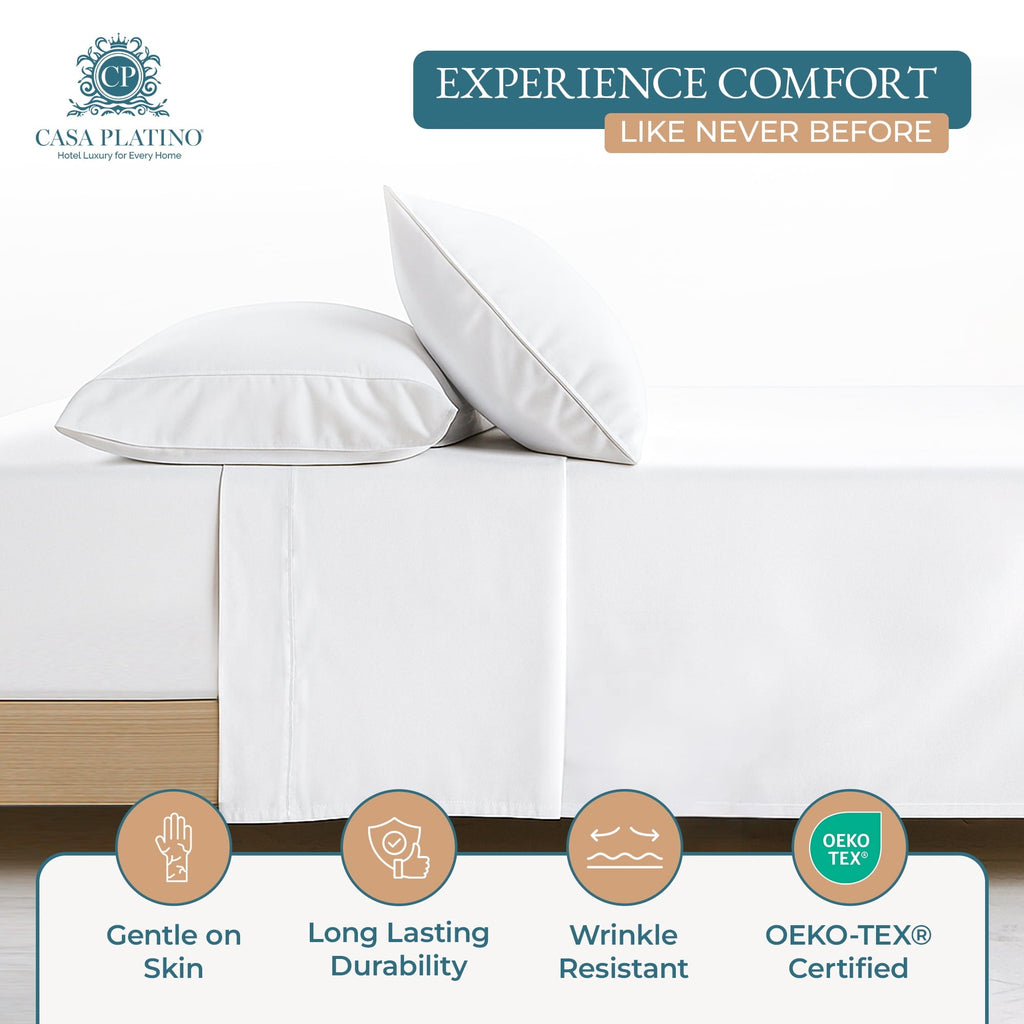 Premium Egyptian Cotton Bed Sheets Set – 6 Piece, 600 Thread Count, 100% Cotton Sheets, Hotel Luxury Sateen Finish, 15" Deep Pocket, Easy to ... - Premium Ultra-Soft Pillowcase Pair for Sleeping Detail