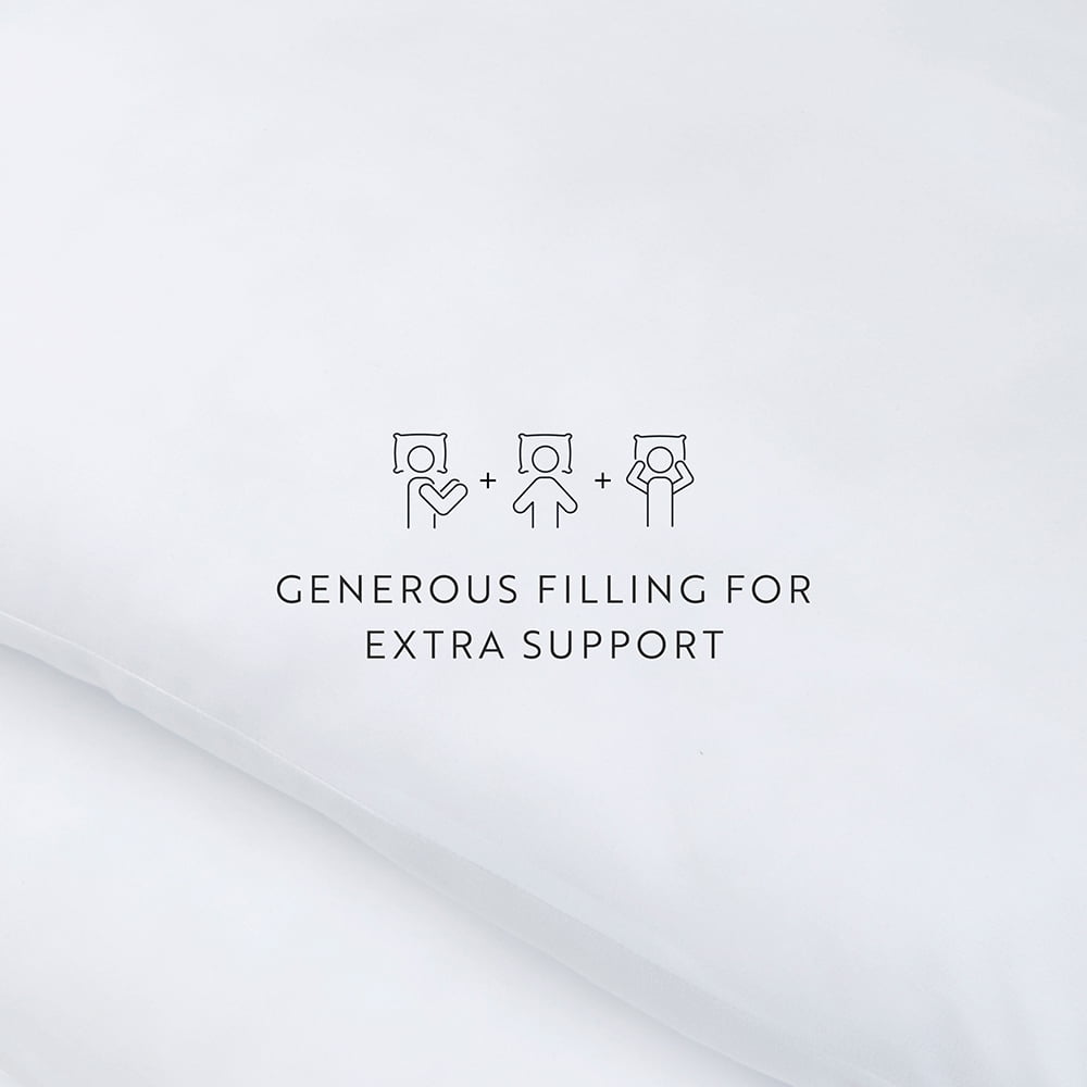 Fluffy Shredded Plush Bed Pillows 2-Pack For All Sleep Styles - Back, Side and Stomach Sleepers - in King Size - Decorative Throw Pillow Cushion for Sofa & Bed Detail