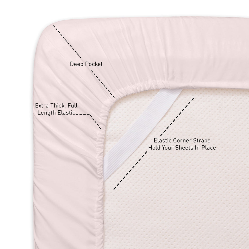 Heavyweight Warmth Supreme 7 Piece Bed-In-A-Bag All Season Solid Comforter & Sheet Set, Full, Pale Pink - Hypoallergenic Ultra-Fluffy Quilt for Winter Detail