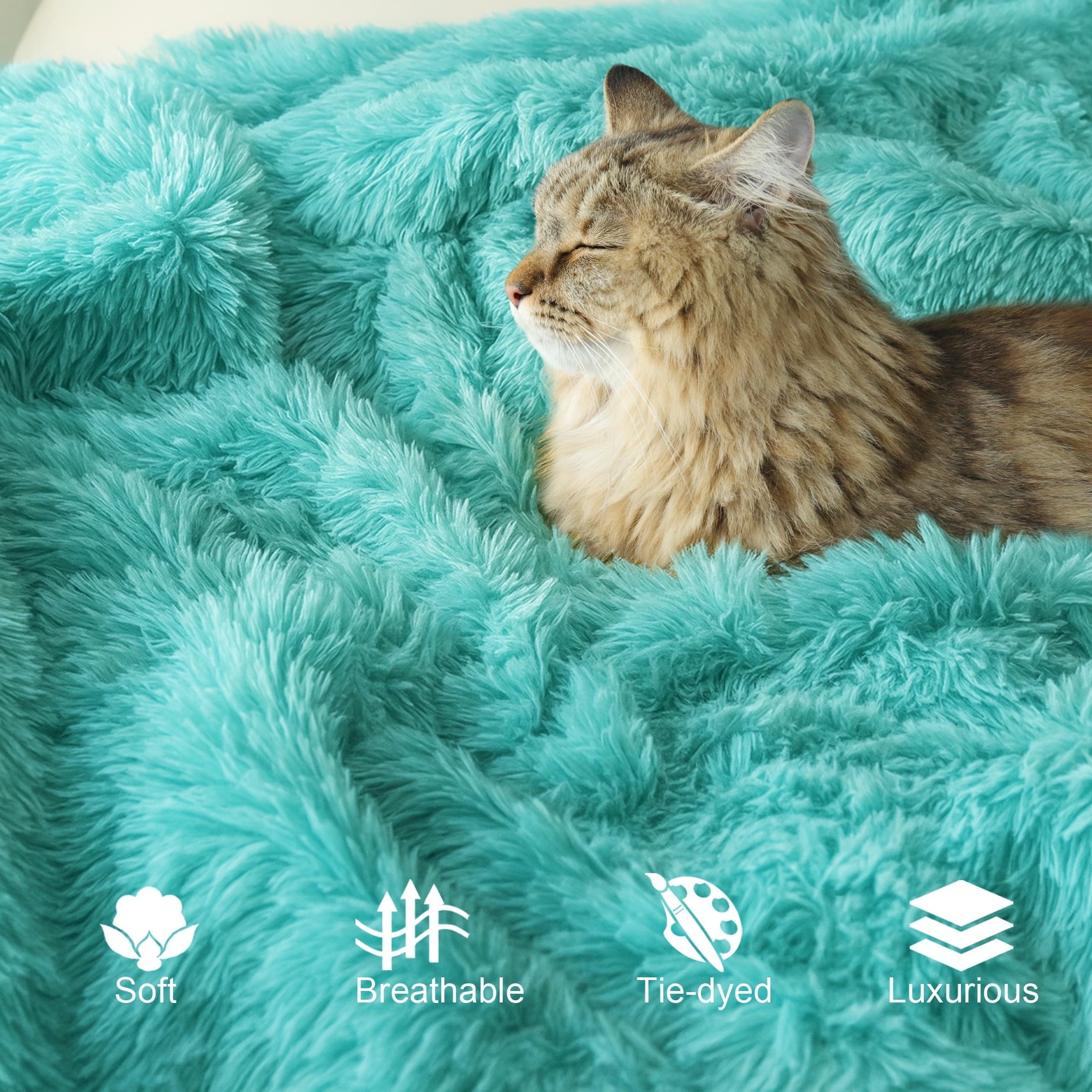 Lightweight Warm Fuzzy Faux Fur Throw Blanket, Reversible Shaggy Sherpa Fleece Blankets,Fluffy Plush Warm Throws for Couch, Bed, 50x60... - Lightweight Plush Warm Blanket for All Seasons Detail