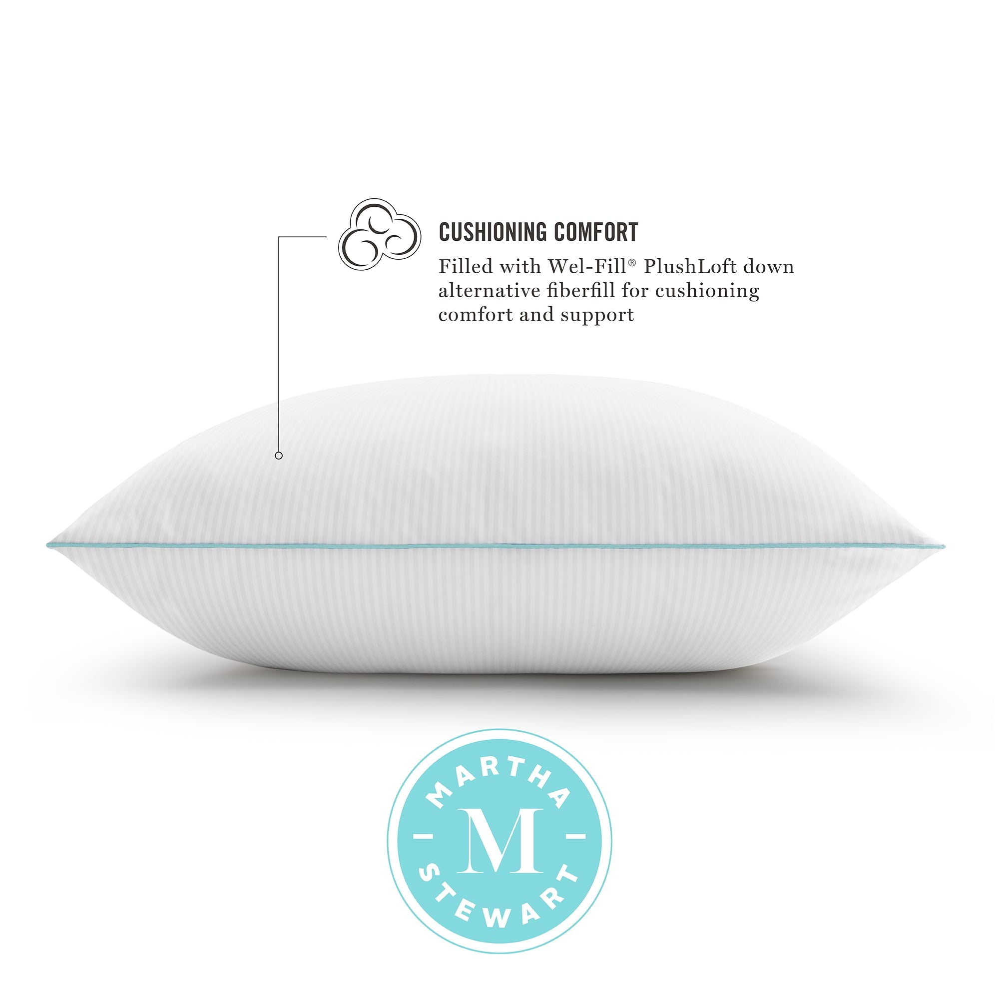 Orthopedic Support Classic Stripe Bed Pillows Standard / Queen Size Set Of 2, Enhanced Loft Plush Pillow for All Sleep Positions, 20" x ... - Hotel Quality Plush Sleeping Pillows Detail