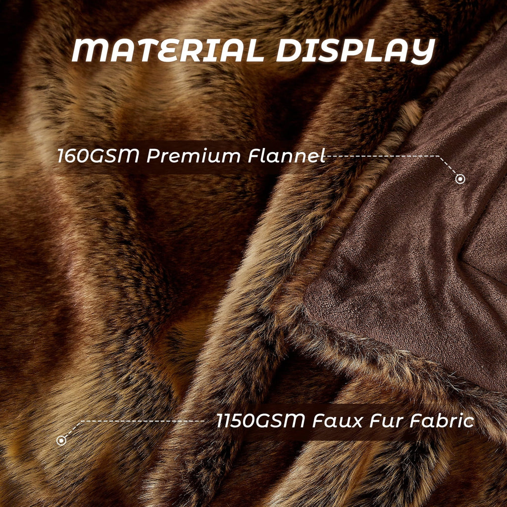 Lightweight Warm Luxury Faux Fur Throw Blanket for Bed Super Thick Warm Long Fluff Fuzzy Blankets for Bedroom Living Room, 60" x 80", ... - Luxury Knitted Decorative Throw Blanket with Fringes Detail
