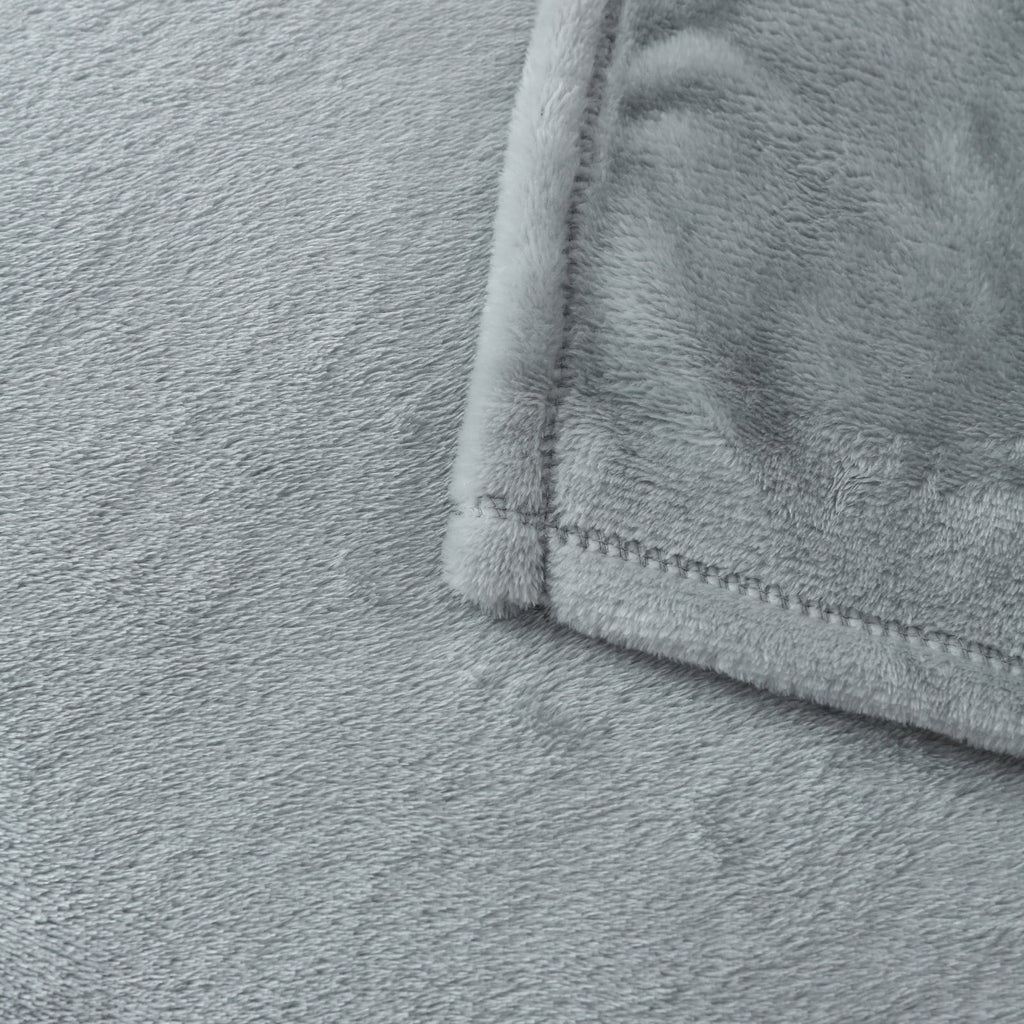 Reversible Sherpa Super Soft Plush Blanket, Gray, Twin, Adult/Teen - Luxury Knitted Decorative Throw Blanket with Fringes Detail
