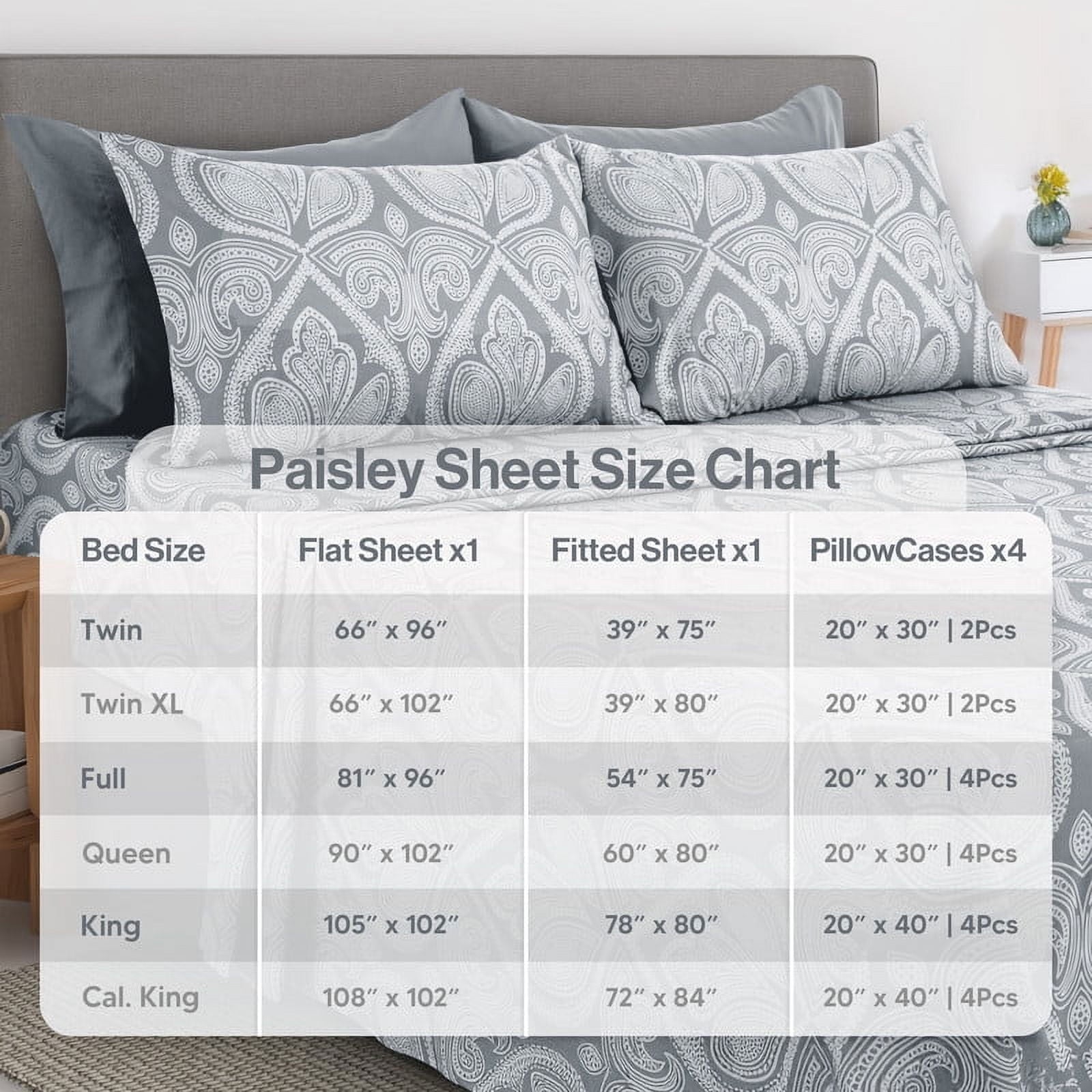 Cooling Sateen 6-Piece Bed Sheet Set, Deep Pocket Queen Sheets Up to 16 Inch, 1 Flat Sheet , 1 Fitted Sheet & 4 Pillowcases (Queen, ... - Breathable Egyptian Cotton Flat & Fitted Sheets Detail
