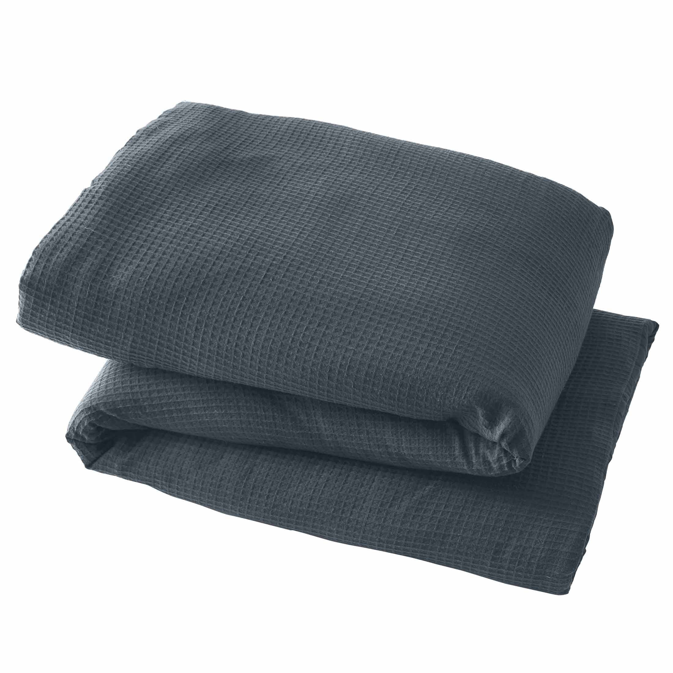 Hypoallergenic Cloud 3-Piece Grey Waffle Comforter Set, Adult Full/Queen - Hypoallergenic Ultra-Fluffy Quilt for Winter Detail