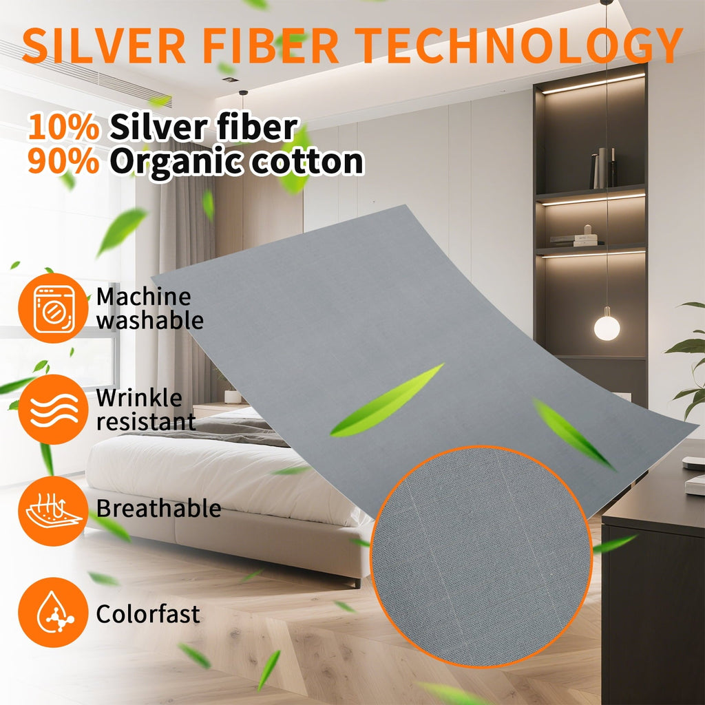 Ultra-Soft Grounding Sheets for All Mattress Sizes, Grounding Mat for Bed 10% Silver Fiber+90% Organic Cotton Grounding Sheets S... - Luxury Bed Sheet Set with Deep Pockets Detail