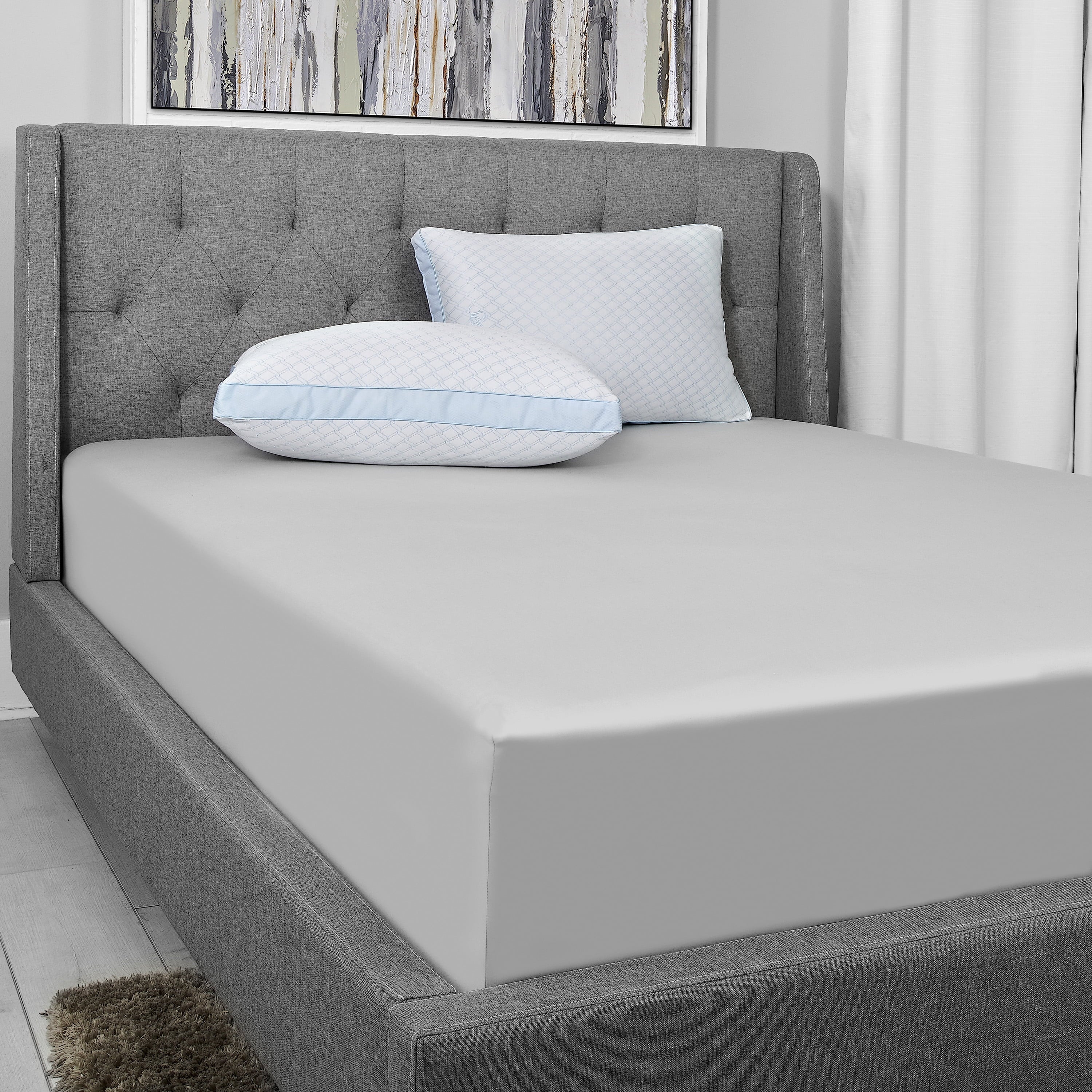 Fluffy Shredded Cooling Performance Odor Neutralizing Extra Firm Support Machine Washable Pillow, King - Hotel Quality Plush Sleeping Pillows Detail