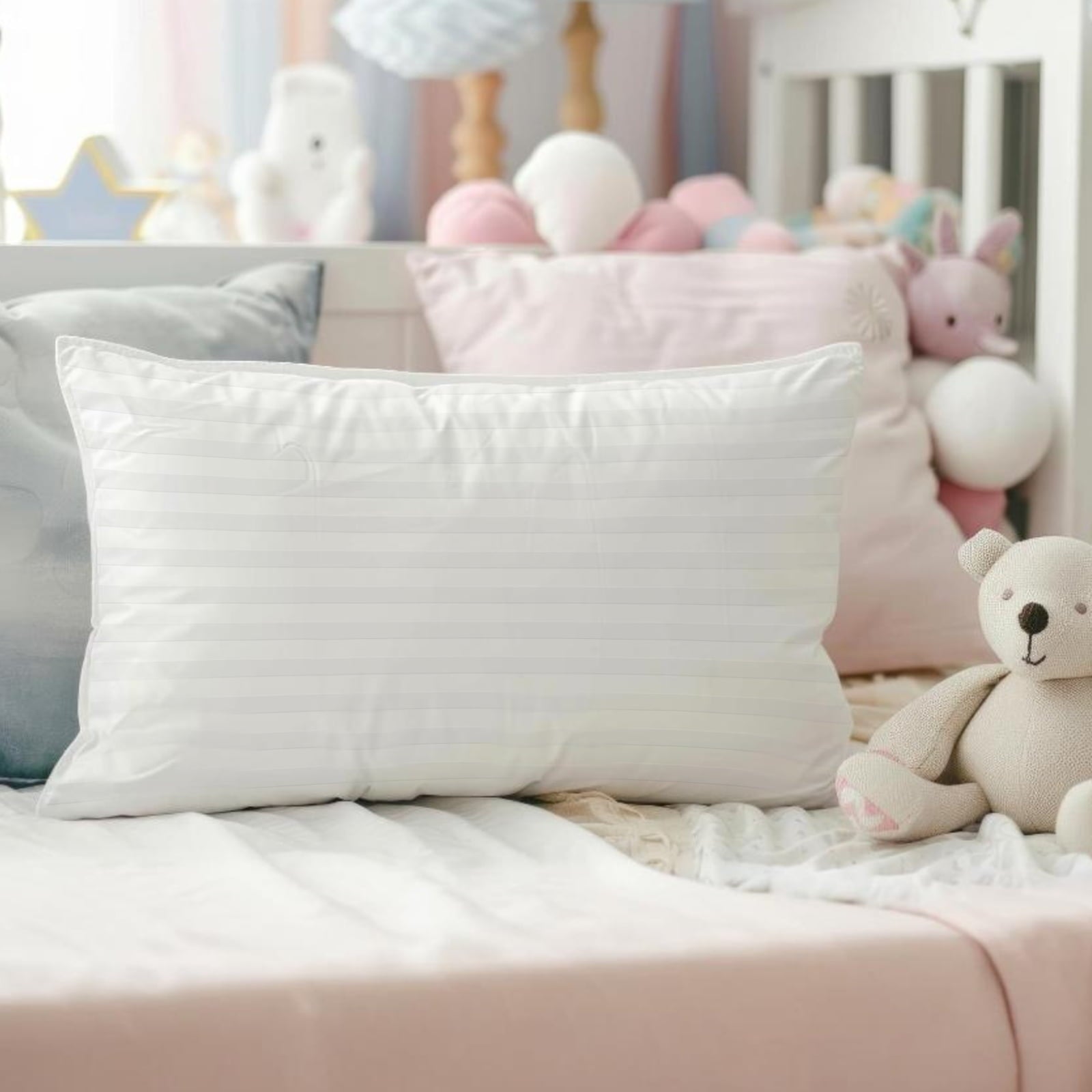 Fluffy Shredded 100% Cotton Kids Size Bed Pillows Set of 2 - Premium Down Alternative Cooling Pillows for Side, Back, and Stomach Sle... - Orthopedic Shredded Foam Bed Pillow Set Detail