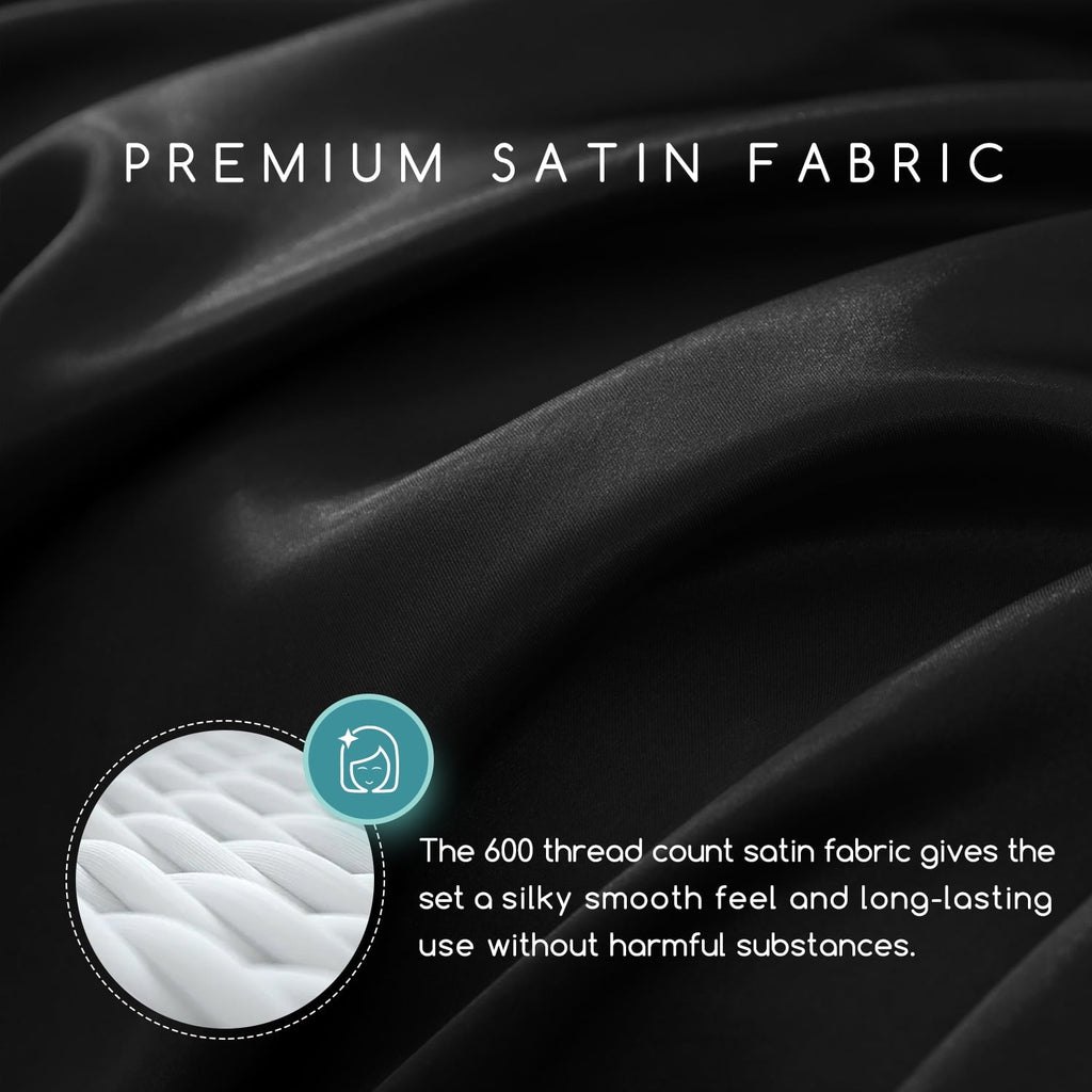 Breathable Luxury Set Queen 4 Pcs, Silky Elegant Luxurious Queen Size Bed s, with Flat , Deep Pocket Fitted for Mattress and Matching P... - Cooling Hotel Quality Bedding Sheets and Pillowcases Detail