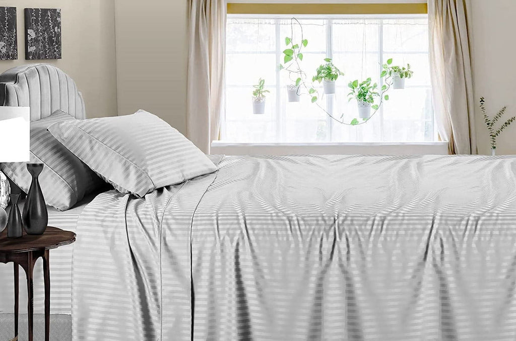 Premium Egyptian Cotton 4 Piece 100% Egyptian Cotton Bed Sheets Set - Luxury Soft & Sheets - Deep Pocket of 16" Inch - Hotel Style Silky Bedd... - Breathable Egyptian Cotton Flat & Fitted Sheets Detail