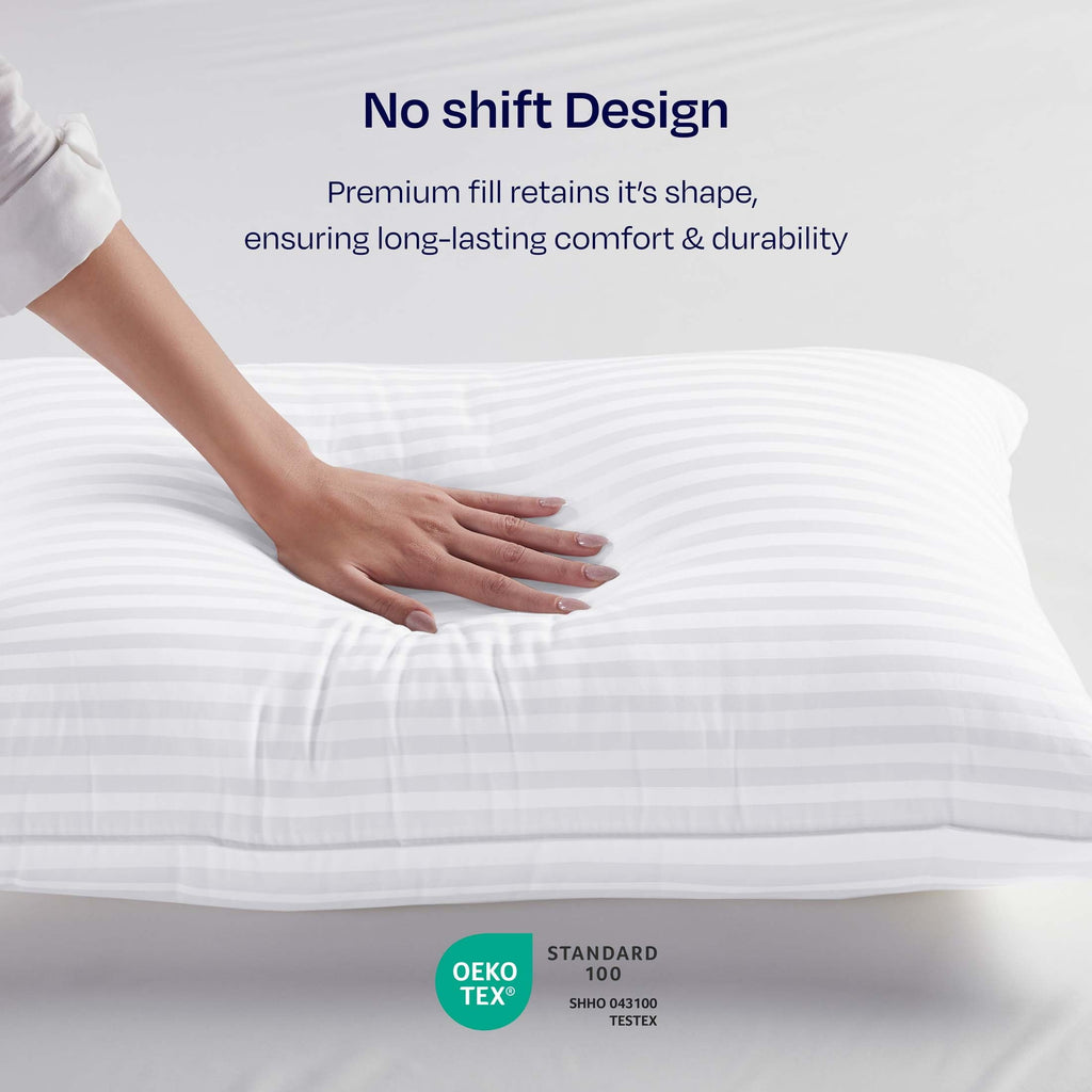 Decorative Plump 2-Pack Comfort Bed Pillows Standard size set of 2 for Sleeping, Pillows, for Back, Stomach or Side Sleepers, 20 x 26 ... - Hotel Quality Plush Sleeping Pillows Detail