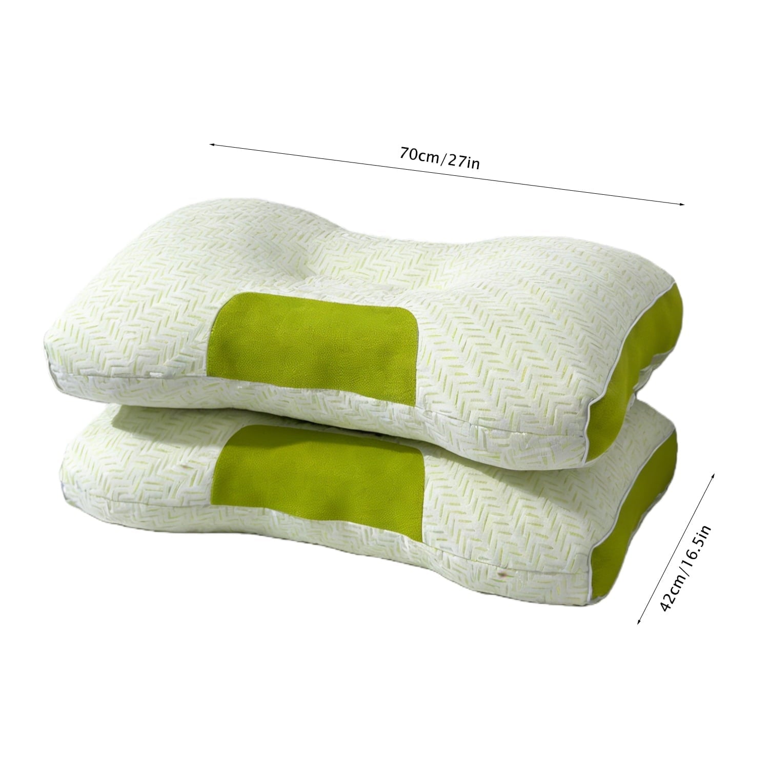Ergonomic Memory Foam 2-Pack Bamboo Fiber Bed Pillow (29.13" x 18.9") - A-Class Safe and Cooling - Decorative Throw Pillow Cushion for Sofa & Bed Detail