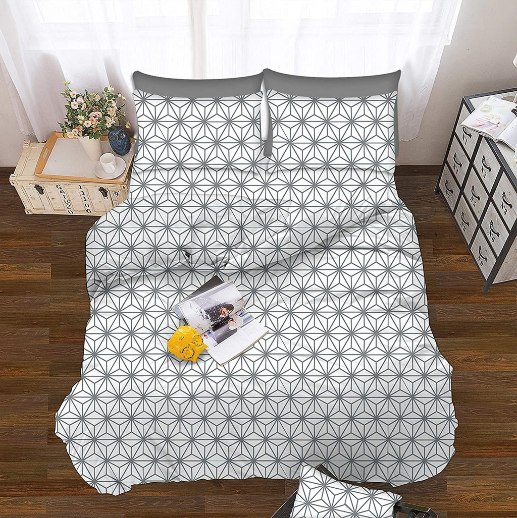 Cooling Sateen Bed Sheets Full Gray Texture/Embroidery 1500 Thread Count Microfiber - Luxury Bed Sheet Set with Deep Pockets Detail