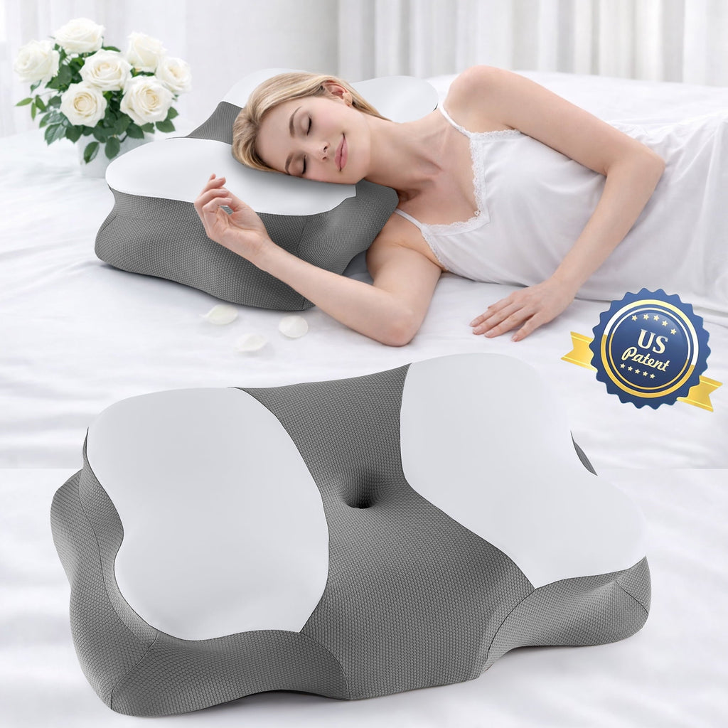 Fluffy Shredded Memory Foam Cervical Pillow for Sleeping Support - Orthopedic Bed Pillow for Neck, Shoulder Pain Relief, Adults, Side... - Decorative Throw Pillow Cushion for Sofa & Bed Detail