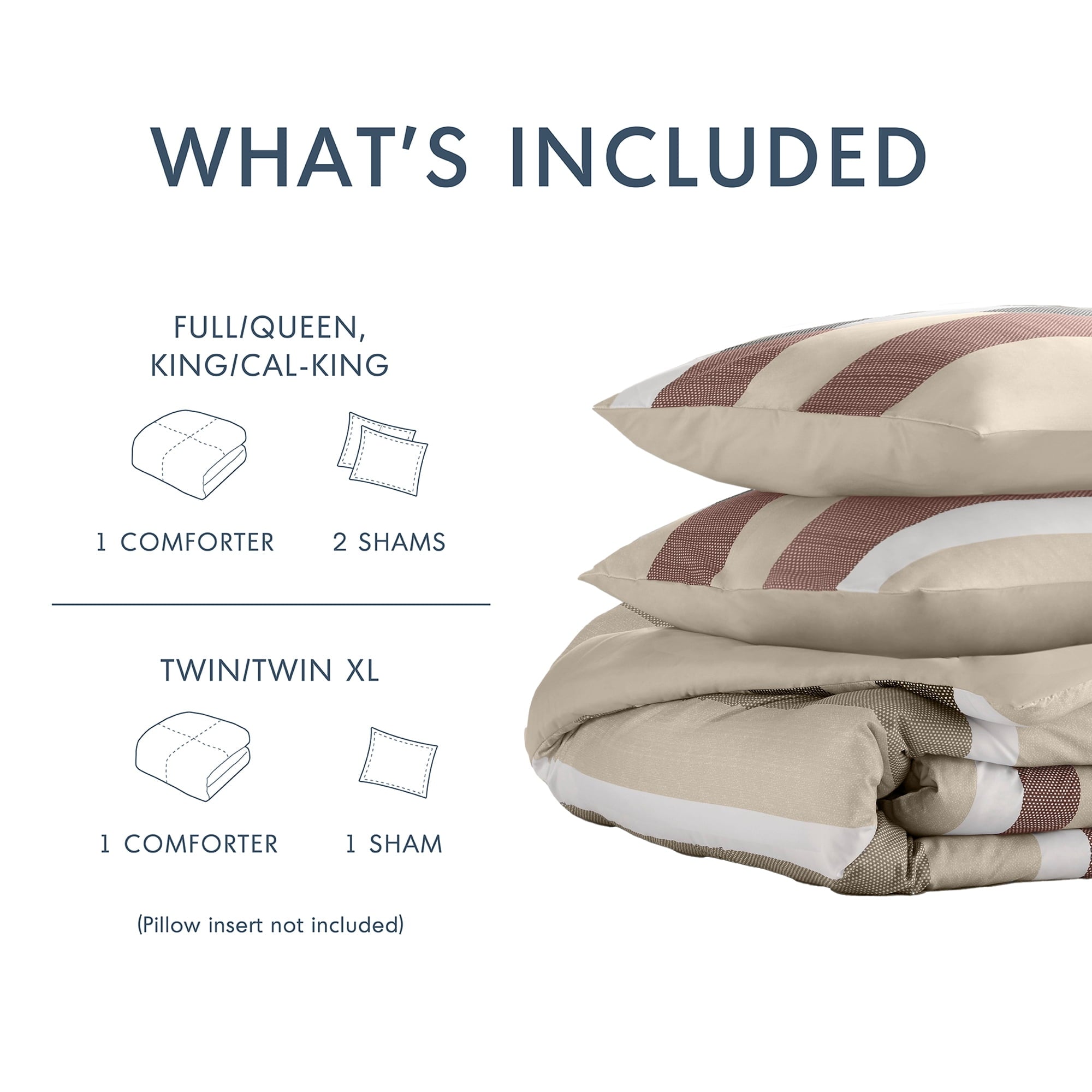 Heavyweight Warmth 2-Piece Comforter Sets, Reversible Striped Comforter Set for Dorm, Lightweight All Season Bedding Set with Pillow Sha... - Luxurious Quilted Duvet Cover Set Detail