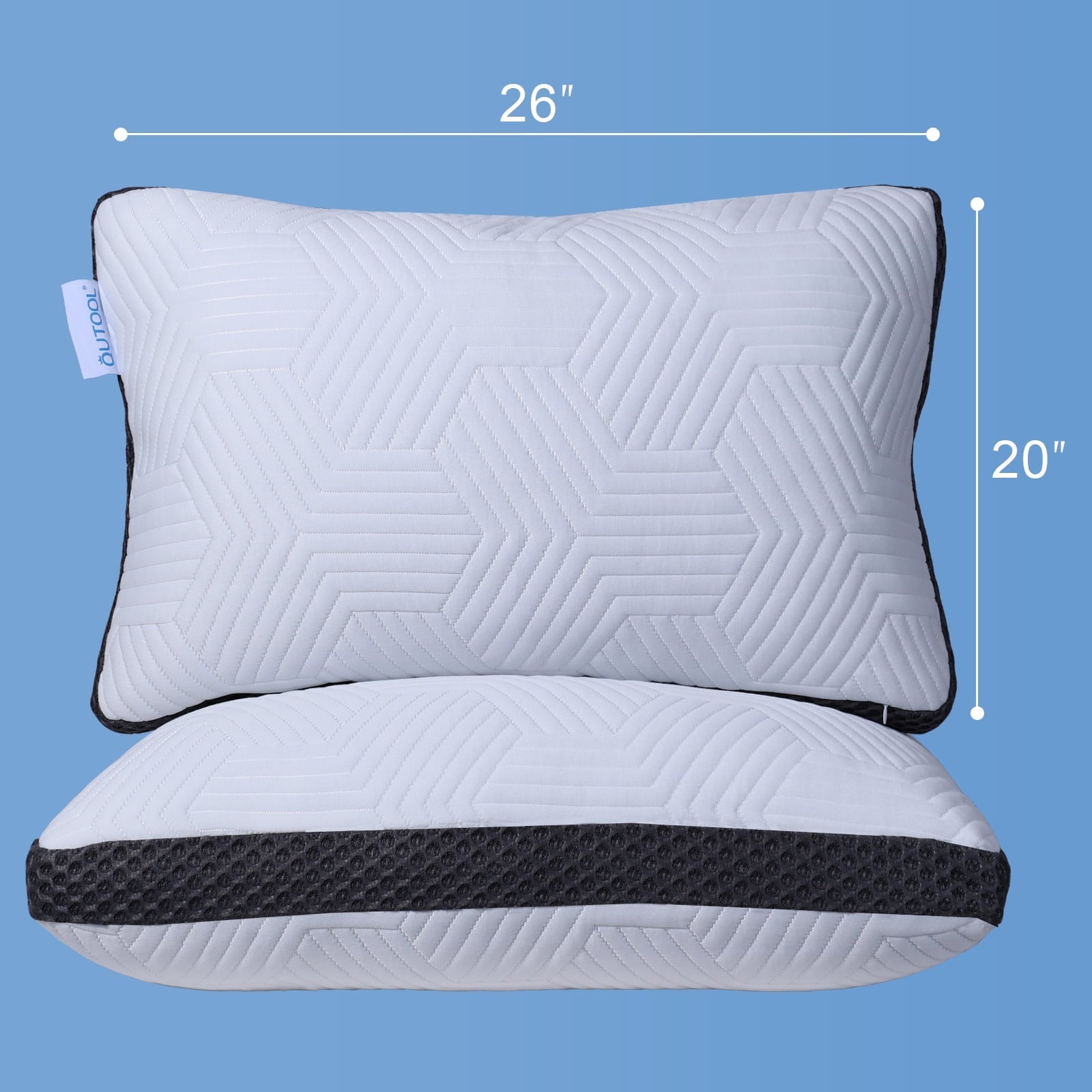 Fluffy Shredded Soft Bed Pillow, Shredded Memory Foam Pillow, Comfortable Sleeping Pillow, Standard Size, Affordable Everyday Use - Ergonomic Memory Foam Pillow for Neck Pain Support Detail
