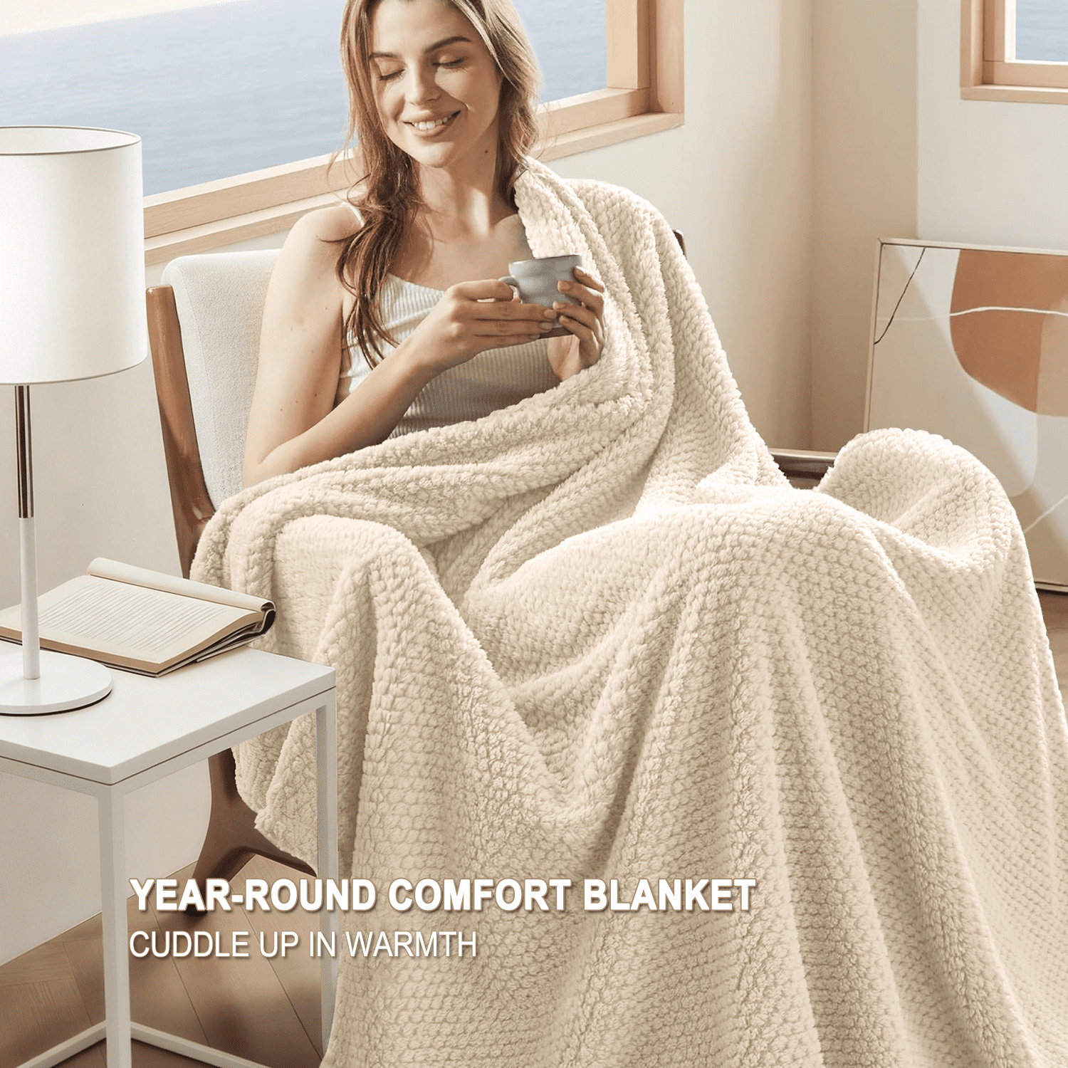 Cozy Fleece Ultra Soft Throw Blanket, Warm Cozy Blankets for Couch Bed Chair, Breathable and Lightweight Blankets for All Seasons... - Cozy Fleece Throw Blanket for Couch & Bed Detail