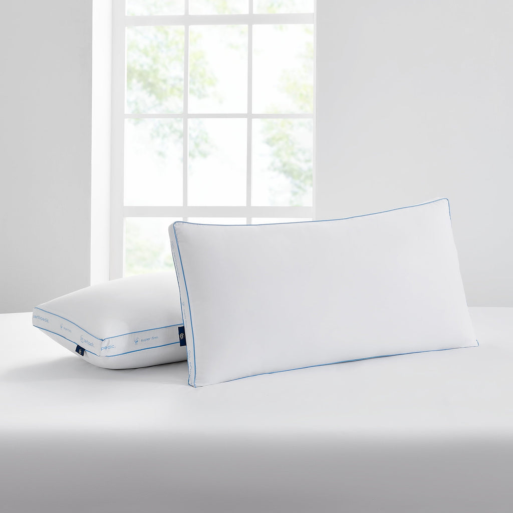 Decorative Plump pedic Extra Firm Bed Pillow, King, 2 Pack, Hypoallergenic - Orthopedic Shredded Foam Bed Pillow Set Detail