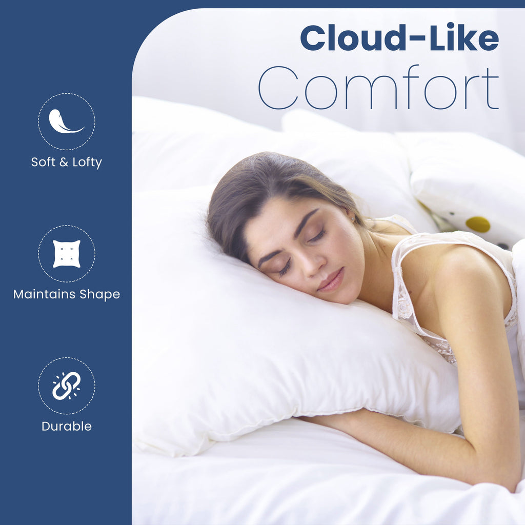 Fluffy Shredded Down Alternative White Euro Pillow Insert 26x26 – Soft & Durable - Hotel Quality Plush Sleeping Pillows Detail