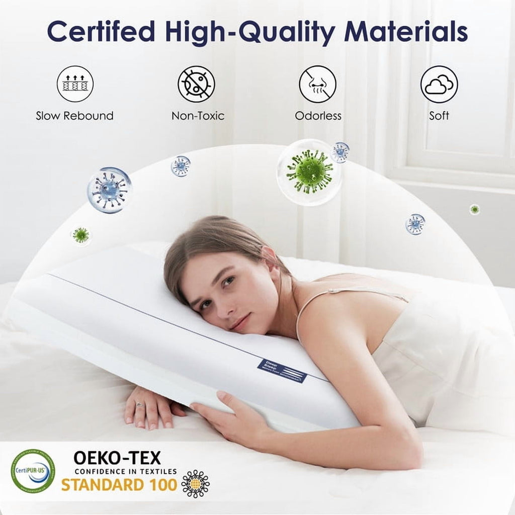 Hotel Collection Cooling Memory Foam Bed Pillow for Neck Pain Relief, Two-Sided Cooling Pillow for Back, Stomach and Side Sleepers, Tw... - Ergonomic Memory Foam Pillow for Neck Pain Support Detail