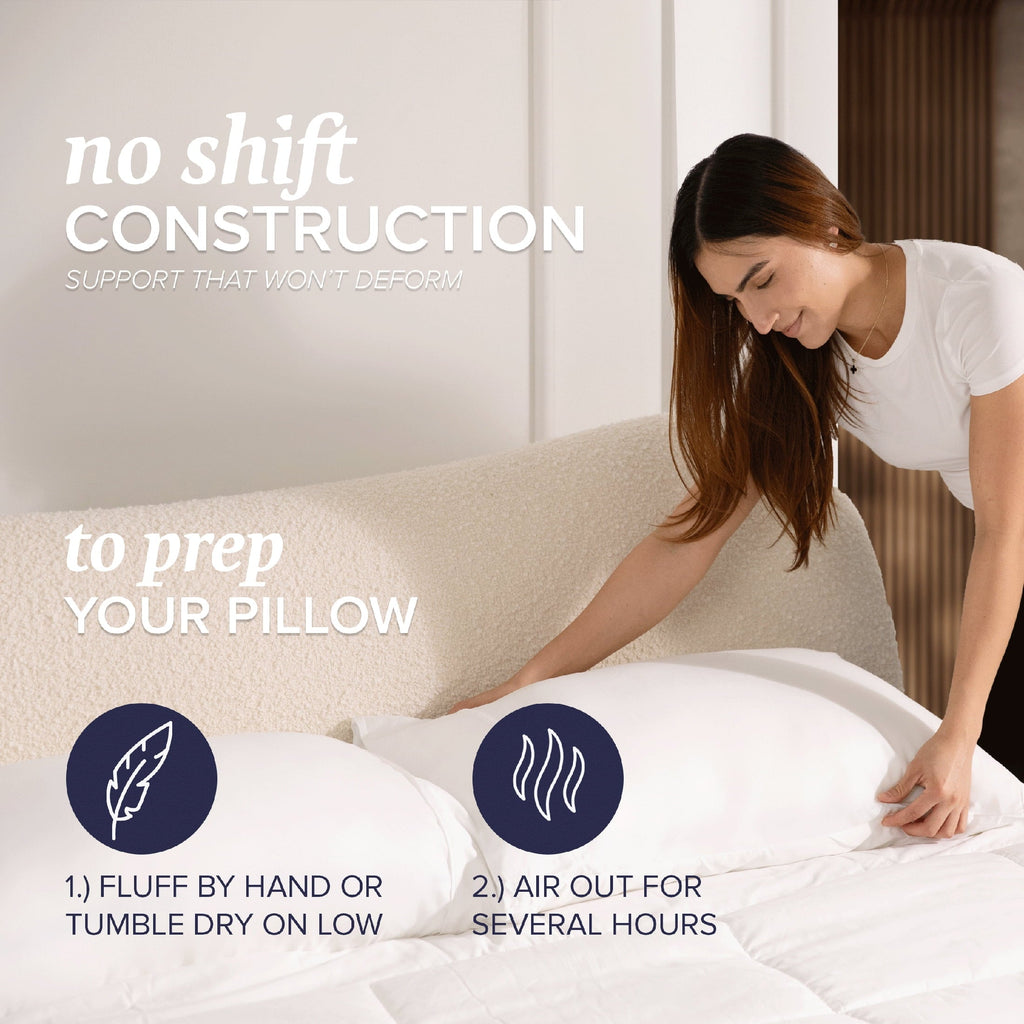Decorative Plump Customizable Down Alternative Queen Pillow 1 Pack, Adult - Orthopedic Shredded Foam Bed Pillow Set Detail