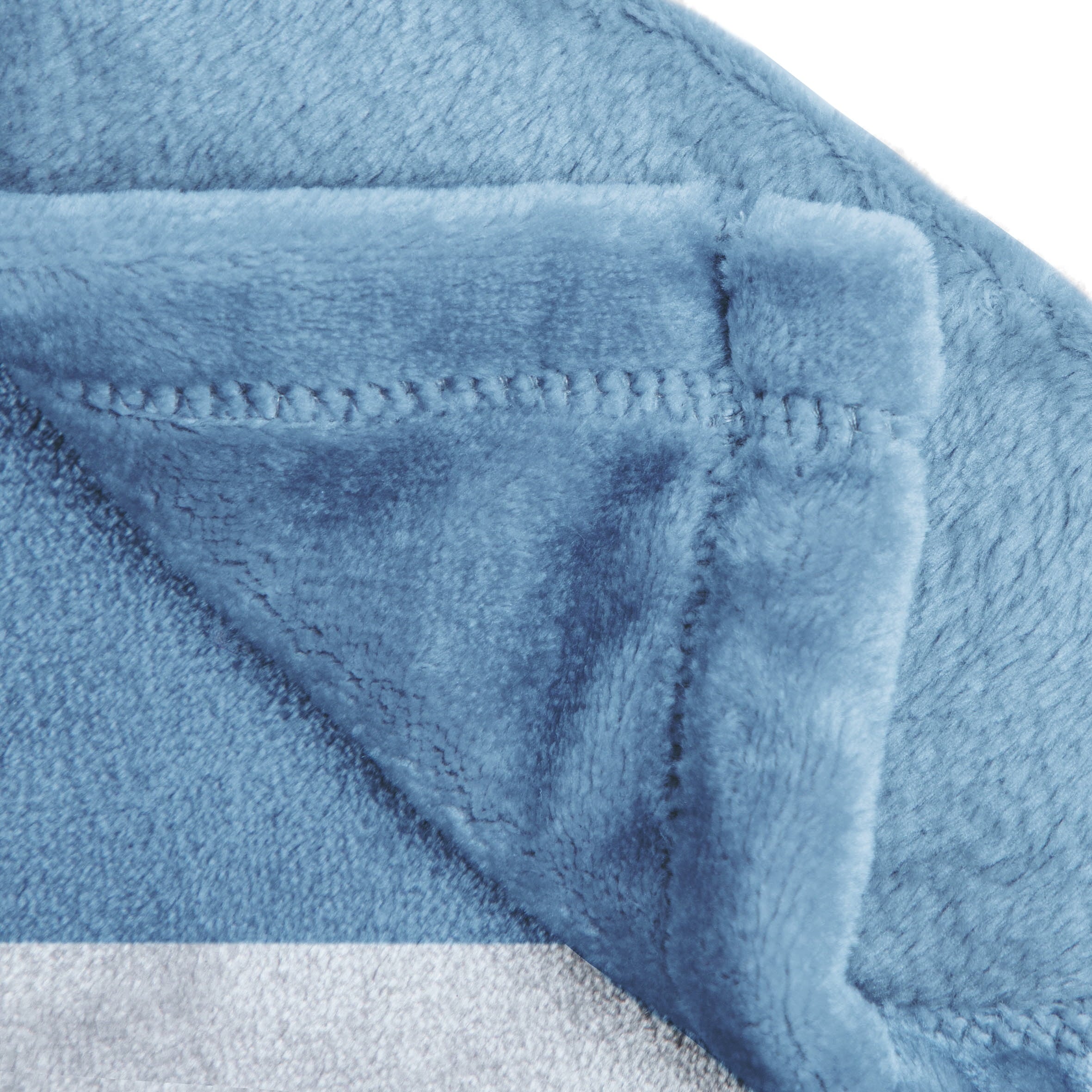 Reversible Sherpa Silk Touch Kids Throw Blanket, 62" x 90", Blue, Polyester - Super Soft Reversible Sherpa Flannel Blanket Detail