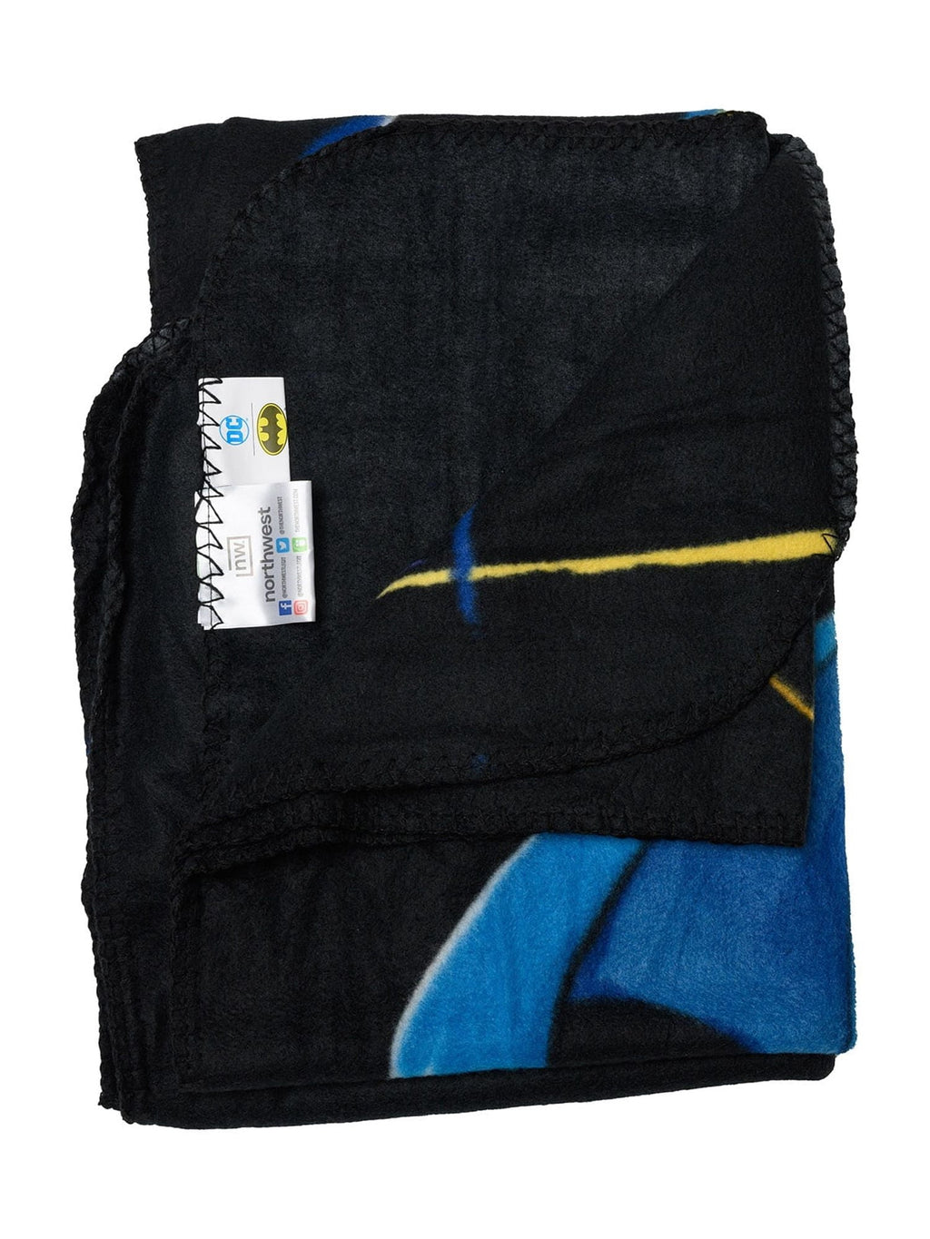 Reversible Sherpa Throw Blanket 45" x 60" Dark Knight Superhero - Lightweight Plush Warm Blanket for All Seasons Detail