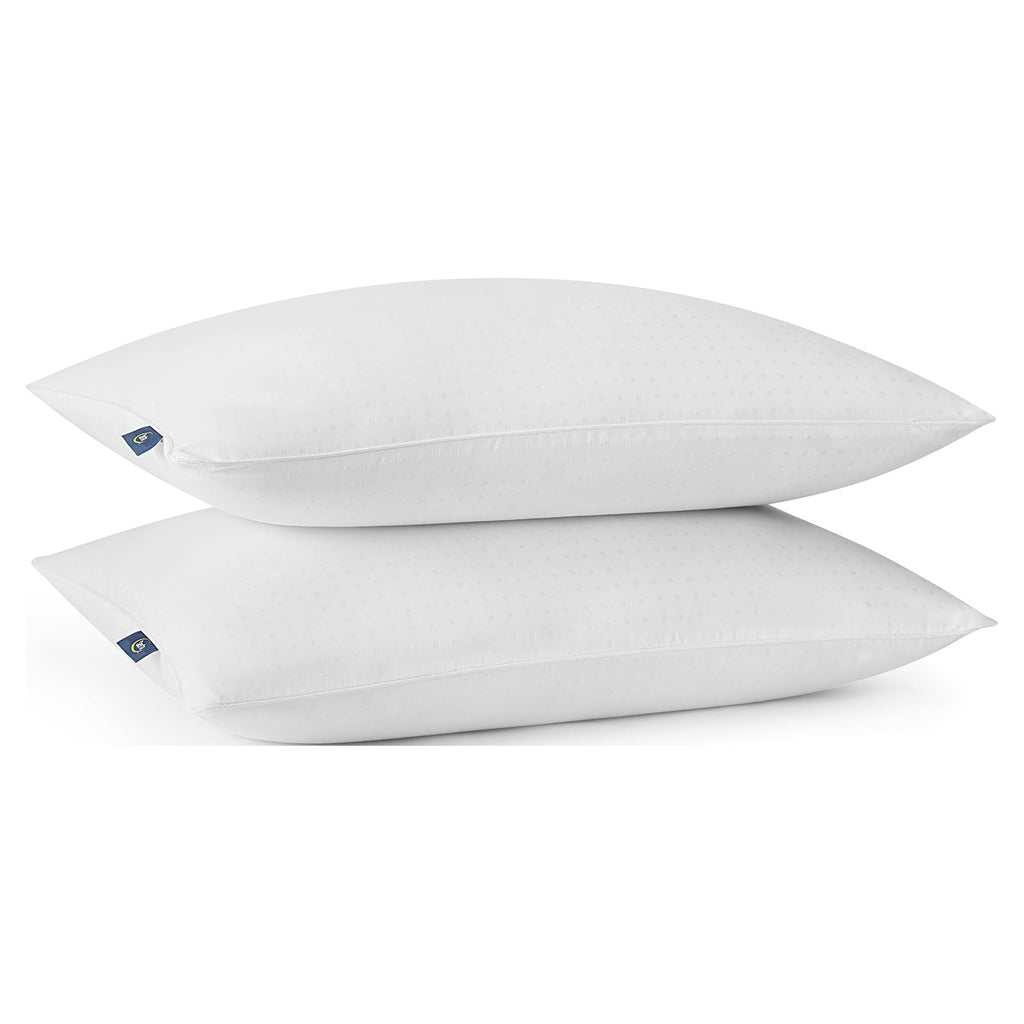 Fluffy Shredded pedic No-Go-Flat Bed Pillow, Standard/Queen, 2 Pack - Ergonomic Memory Foam Pillow for Neck Pain Support Detail